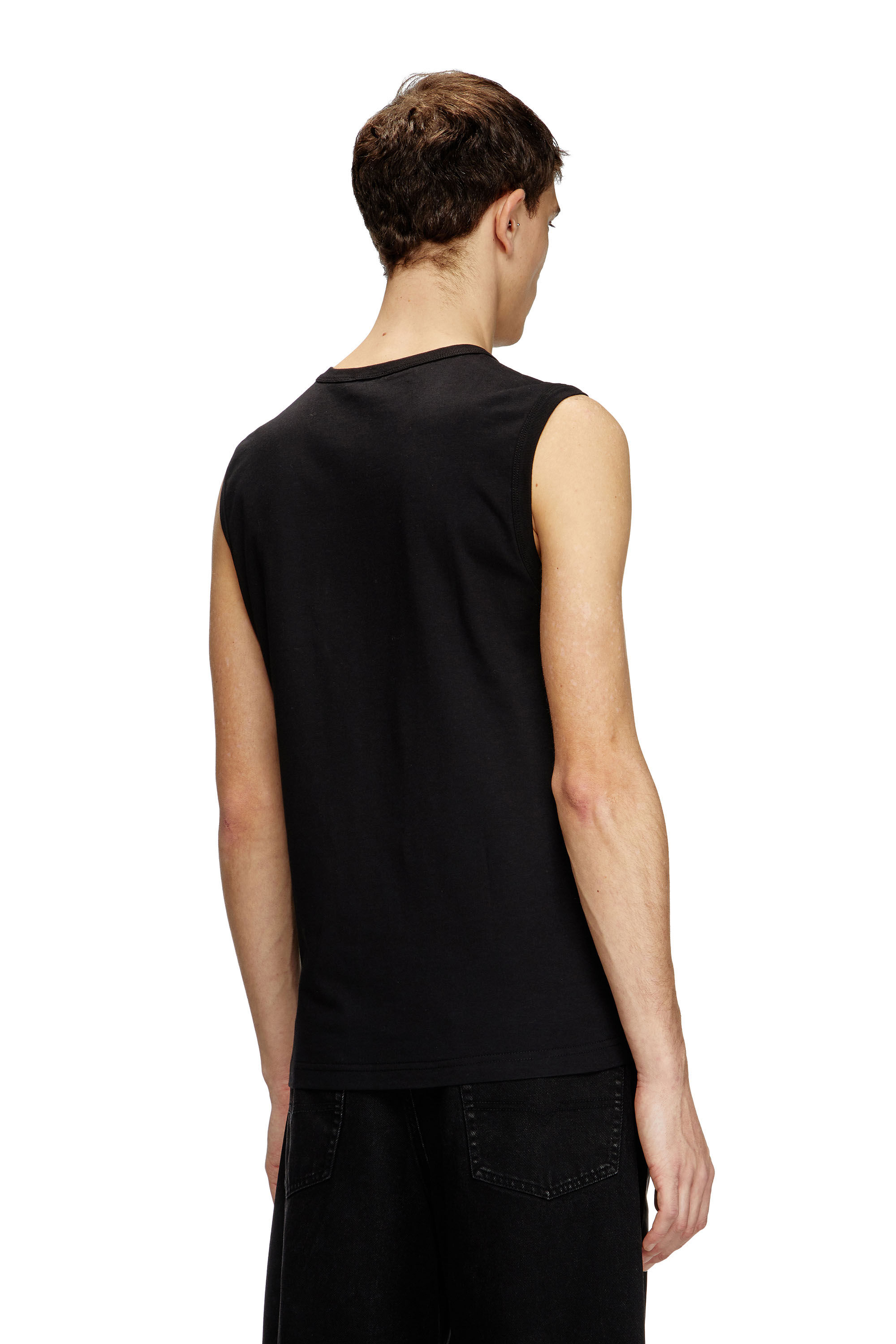 Diesel - T-BISCO-OD, Camiseta con tirantes con logotipo Oval D metálico Hombre in Negro - 4