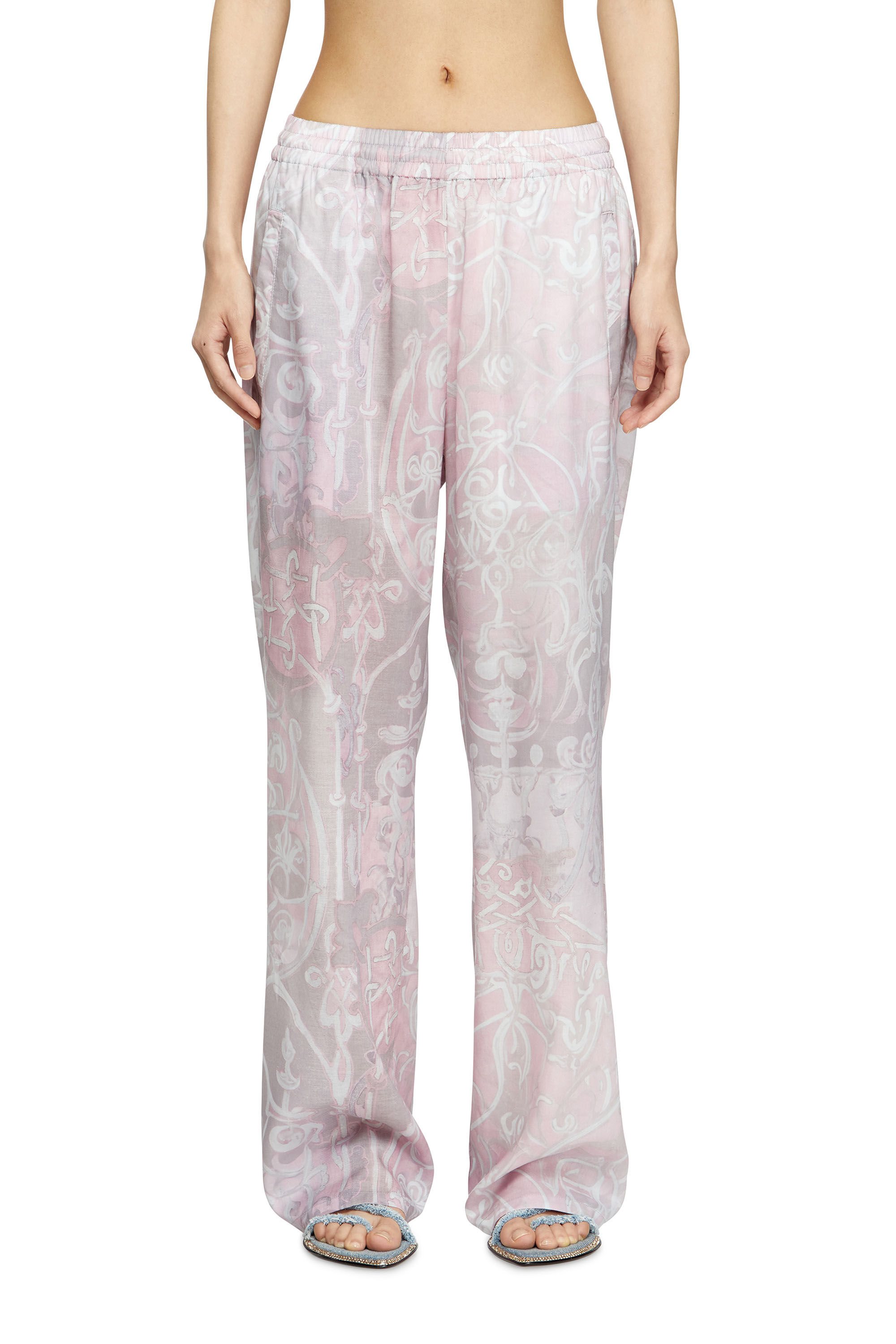 Diesel - P-THECK-A-AJFW, Pantalones de chándal con estampado medieval Unisex in Rosa - 5