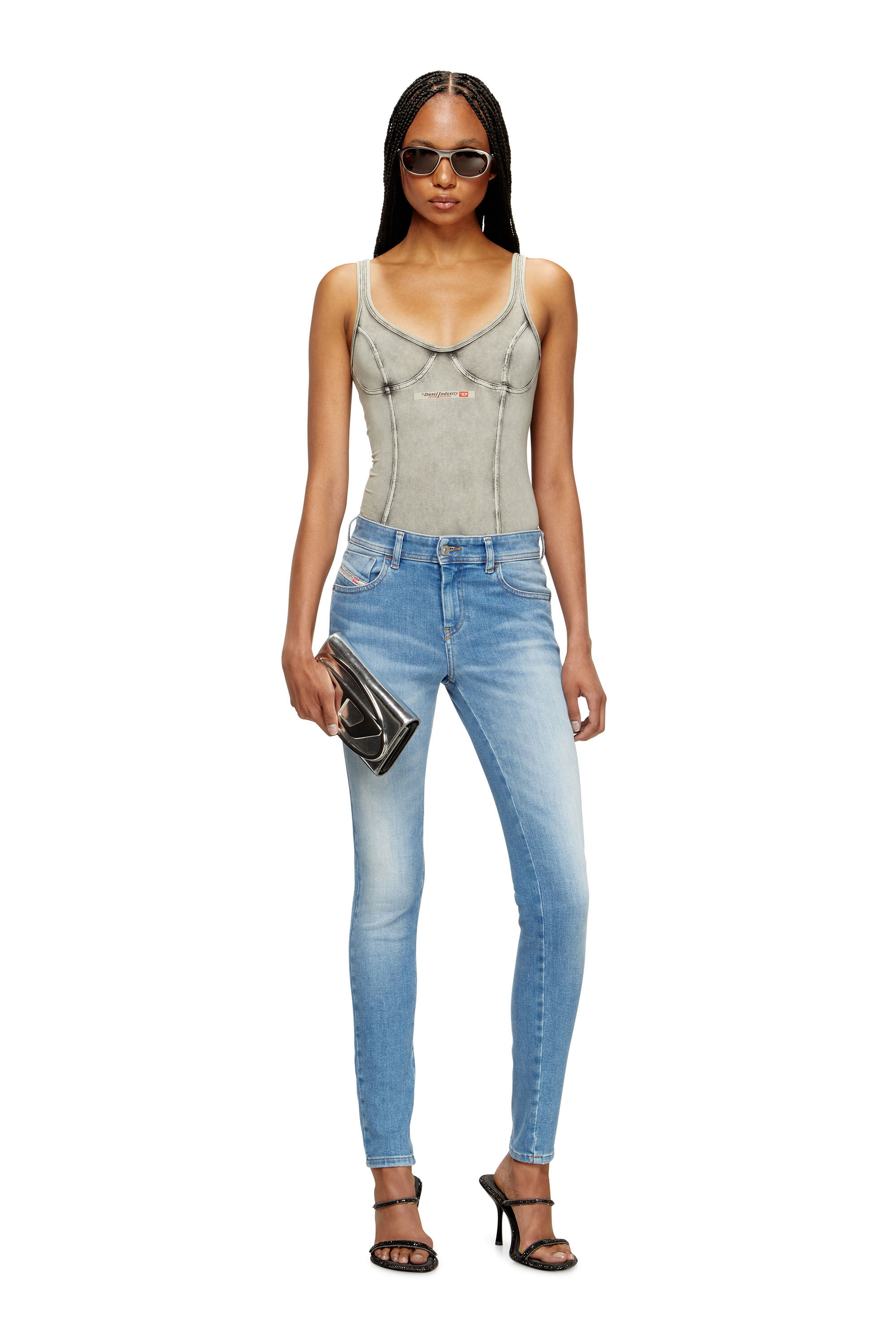 Diesel - Skinny Jeans 2017 Slandy 09L94 Mujer, Azul Claro - 1