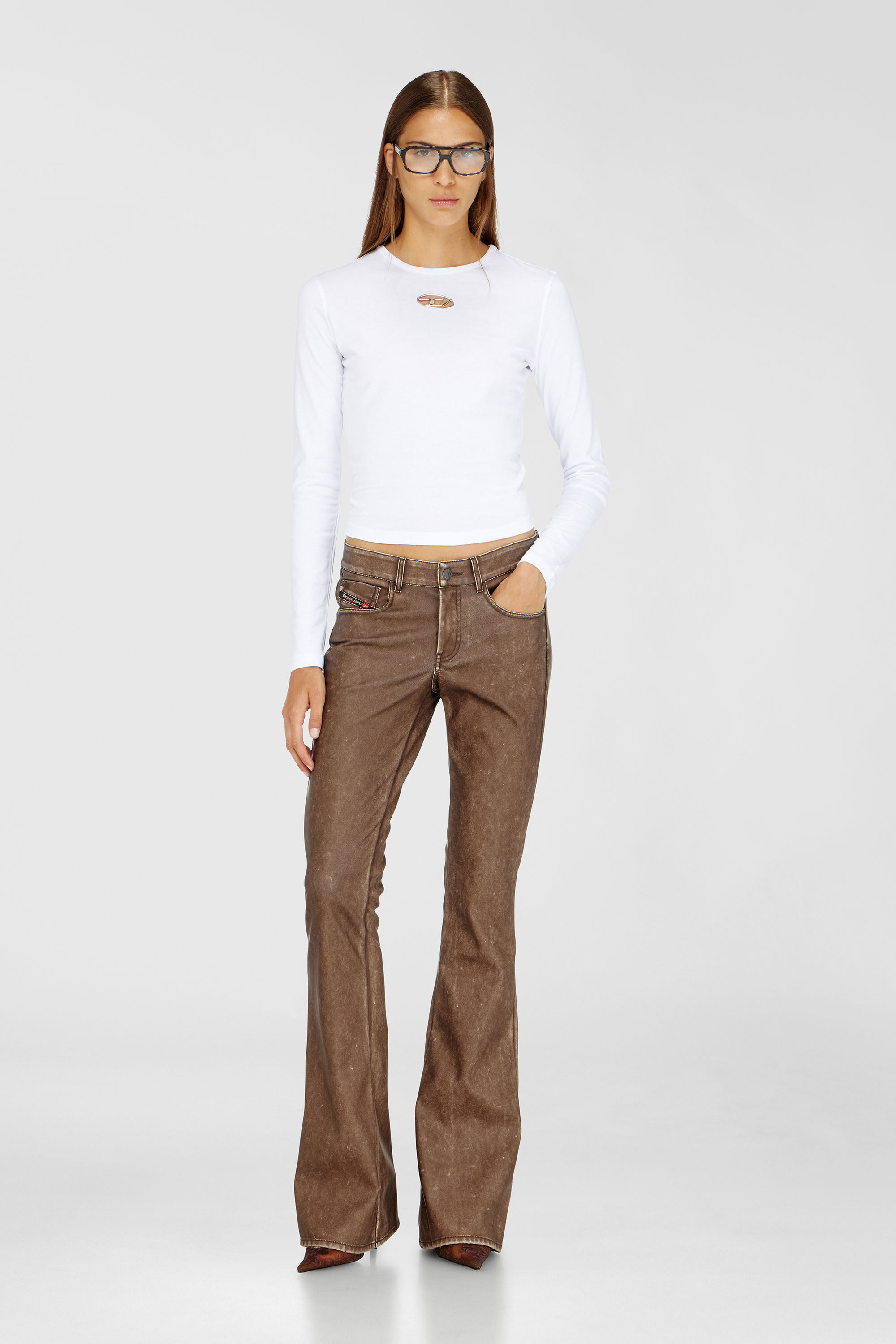 Diesel - T-UNCUTIE-LONG-LS-OD, Top de manga larga con recorte Oval D Mujer in Blanco - 1