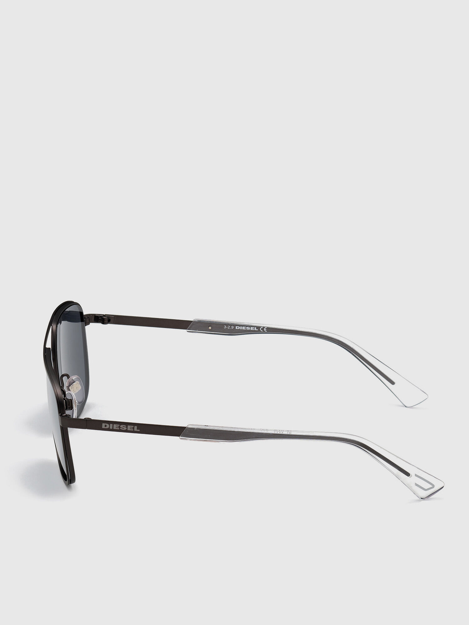 Diesel - DL0325, Gafas metálicas rectangulares con doble puente. Hombre in Negro - 3