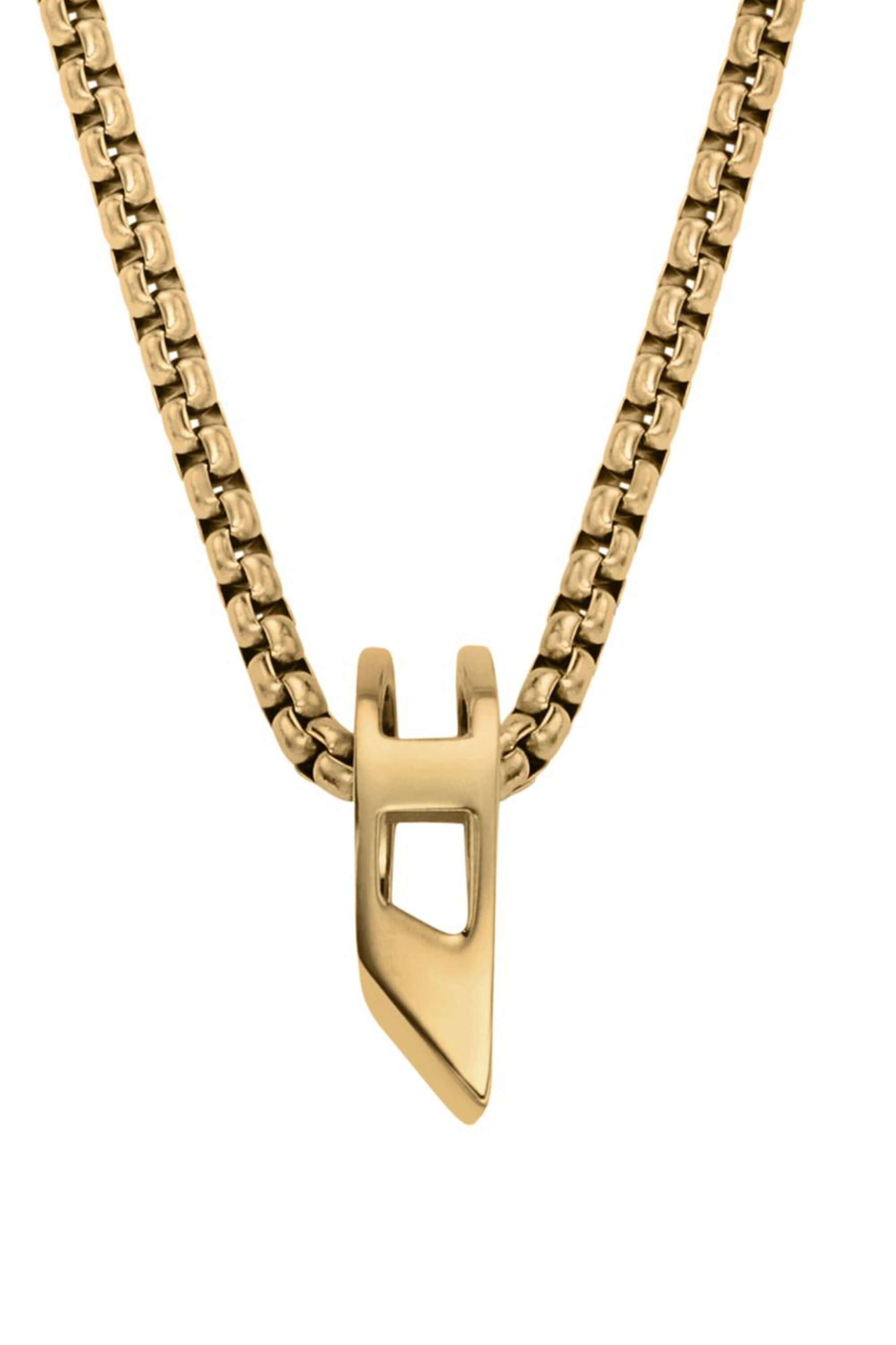 Diesel - DX1670710 JEWELLERY, Collar con colgante de acero inoxidable Unisex in Dorado - 2