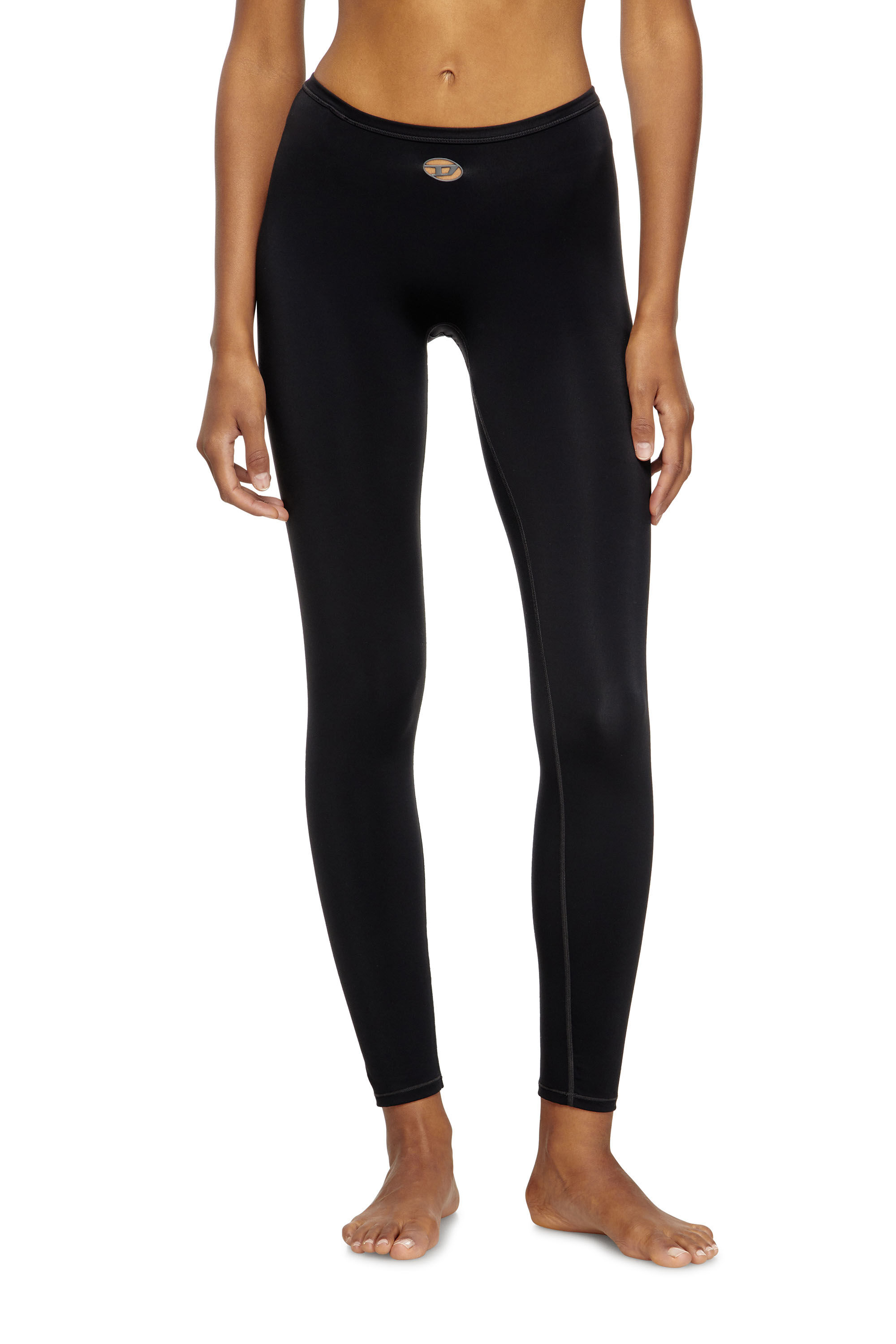 Diesel - MINA-UTLT, Leggings de nailon elástico Mujer in Negro - 3
