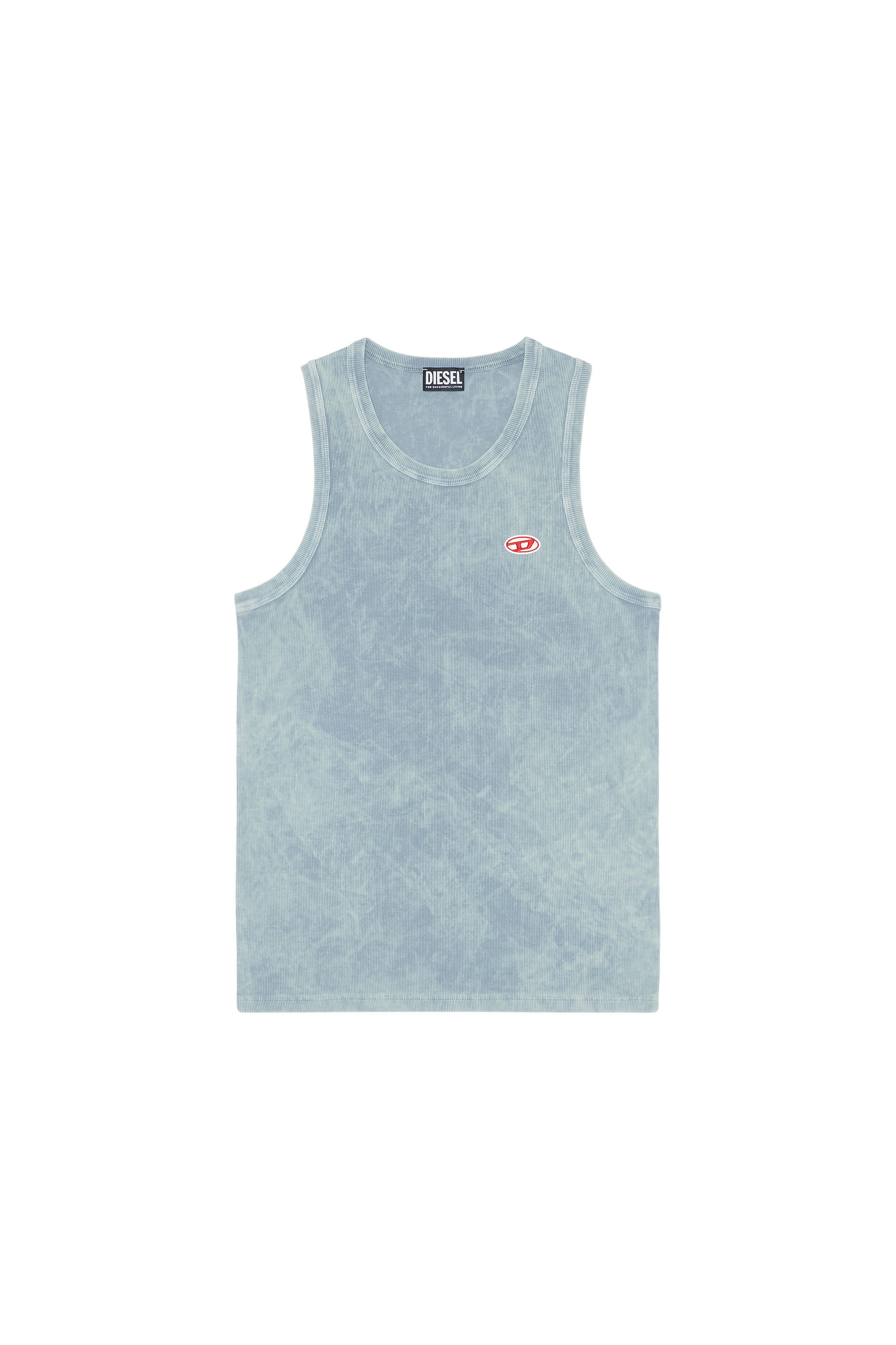 Diesel - T-WISTY-G1, Camiseta sin mangas lavada al ácido con parche con logotipo Hombre in Gris - 2