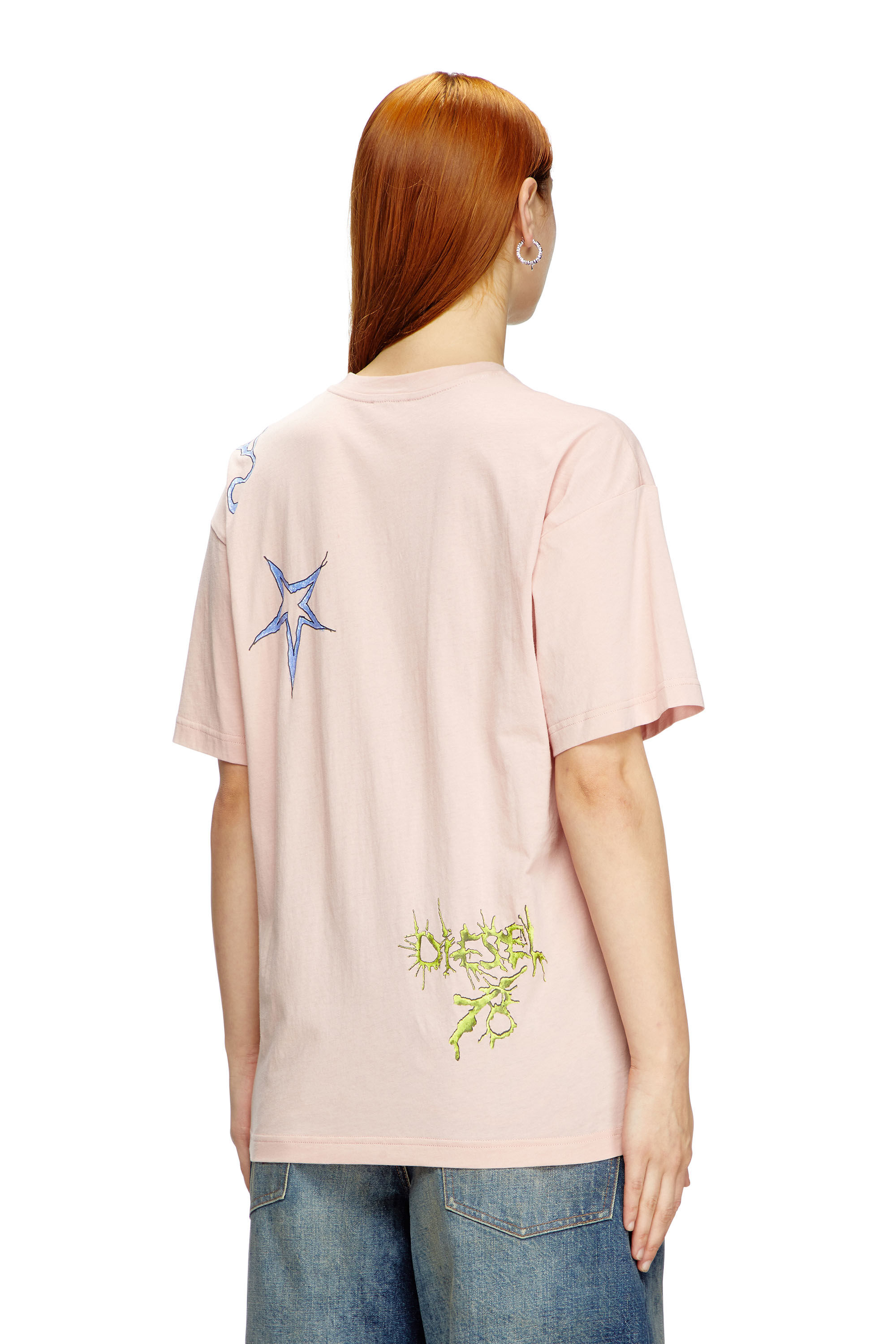 Diesel - T-BUXT-Q1, Camiseta con estampado gráfico Mujer in Rosa - 4