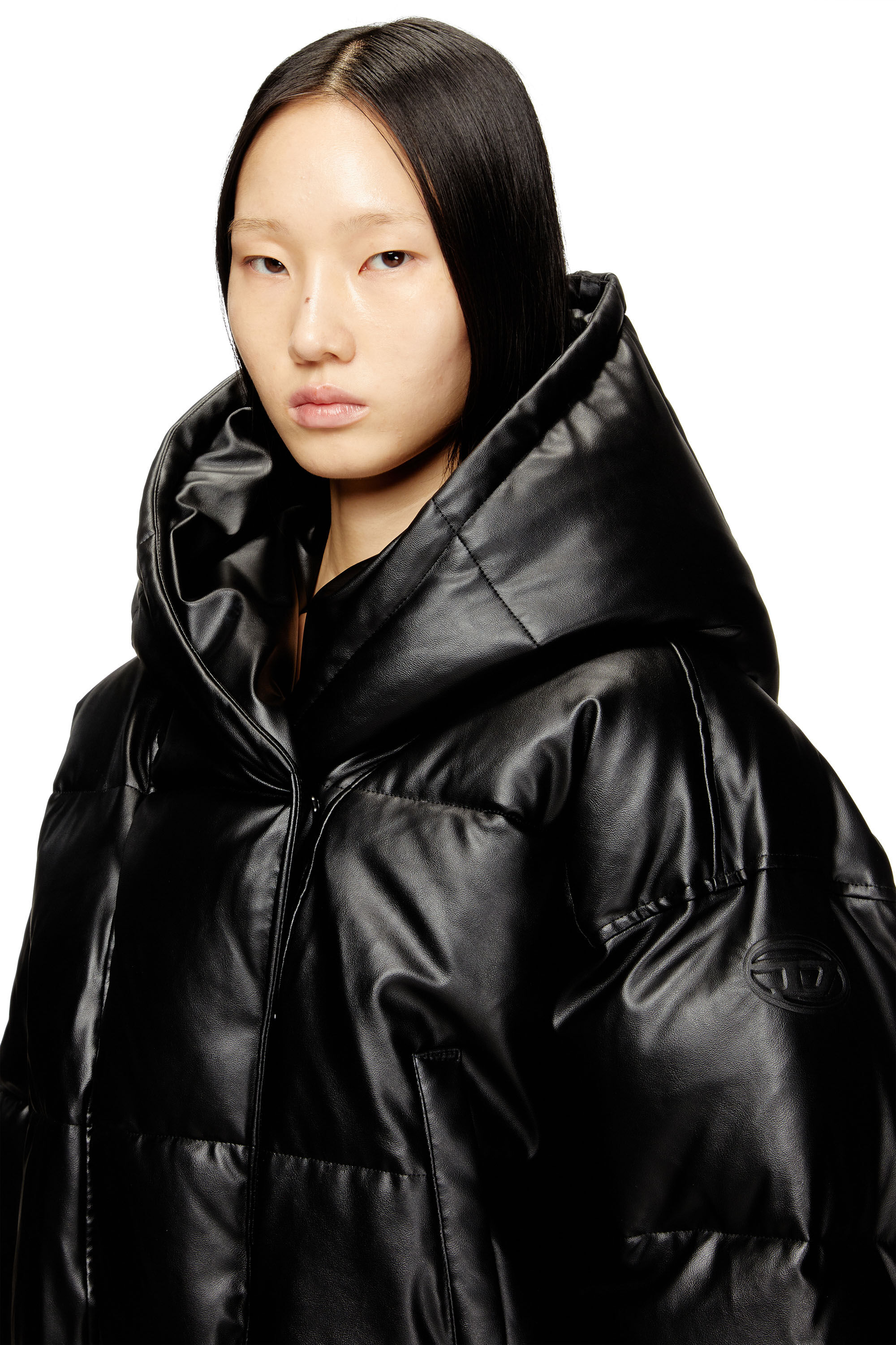Diesel - W-ILLEY, Chaqueta acolchada con capucha en tejido recubierto Mujer in ToBeDefined - 5