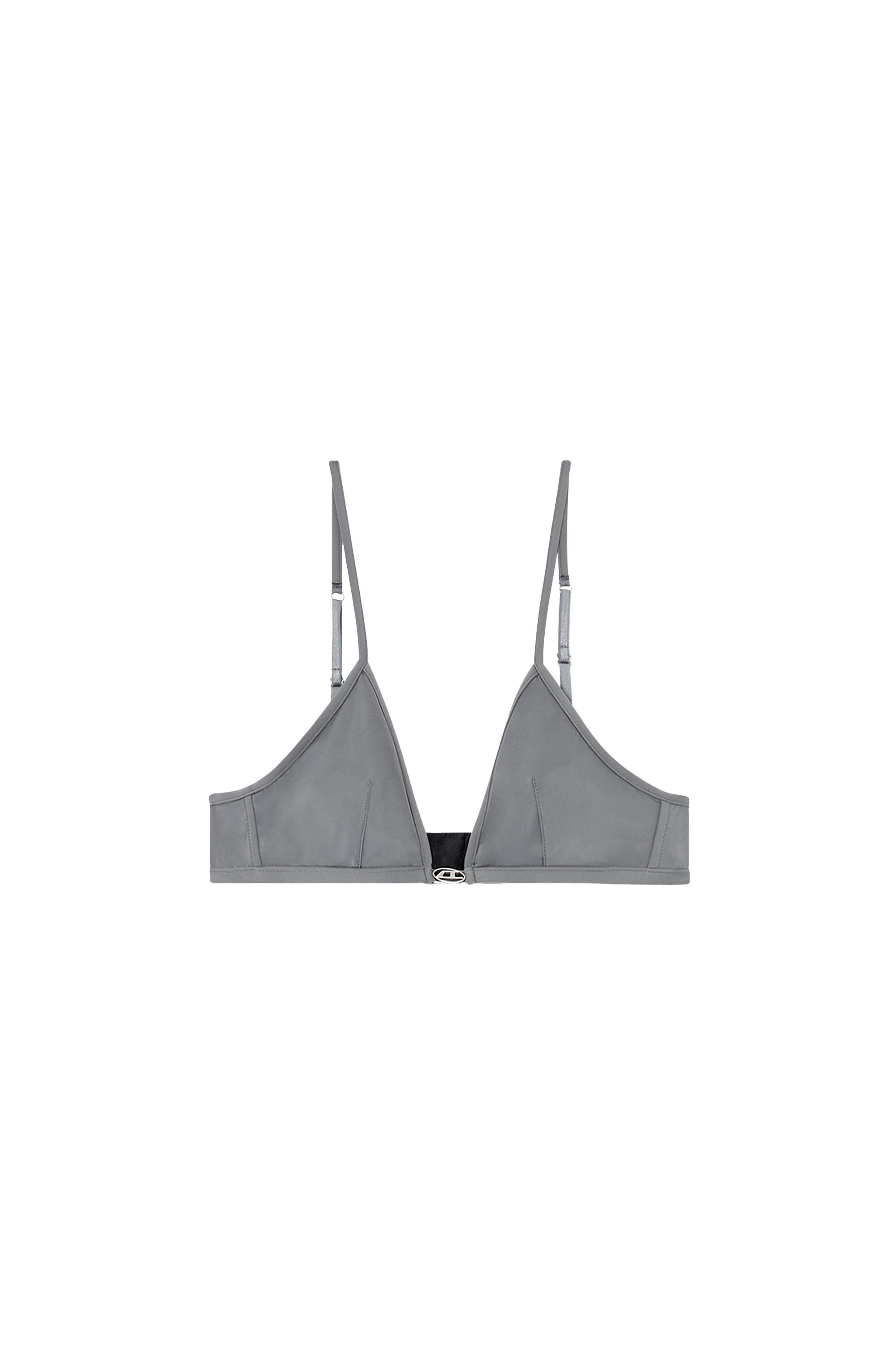 Diesel - LUNA-DNM, Bralette de microfibra con detalle Oval D Mujer in Gris - 2