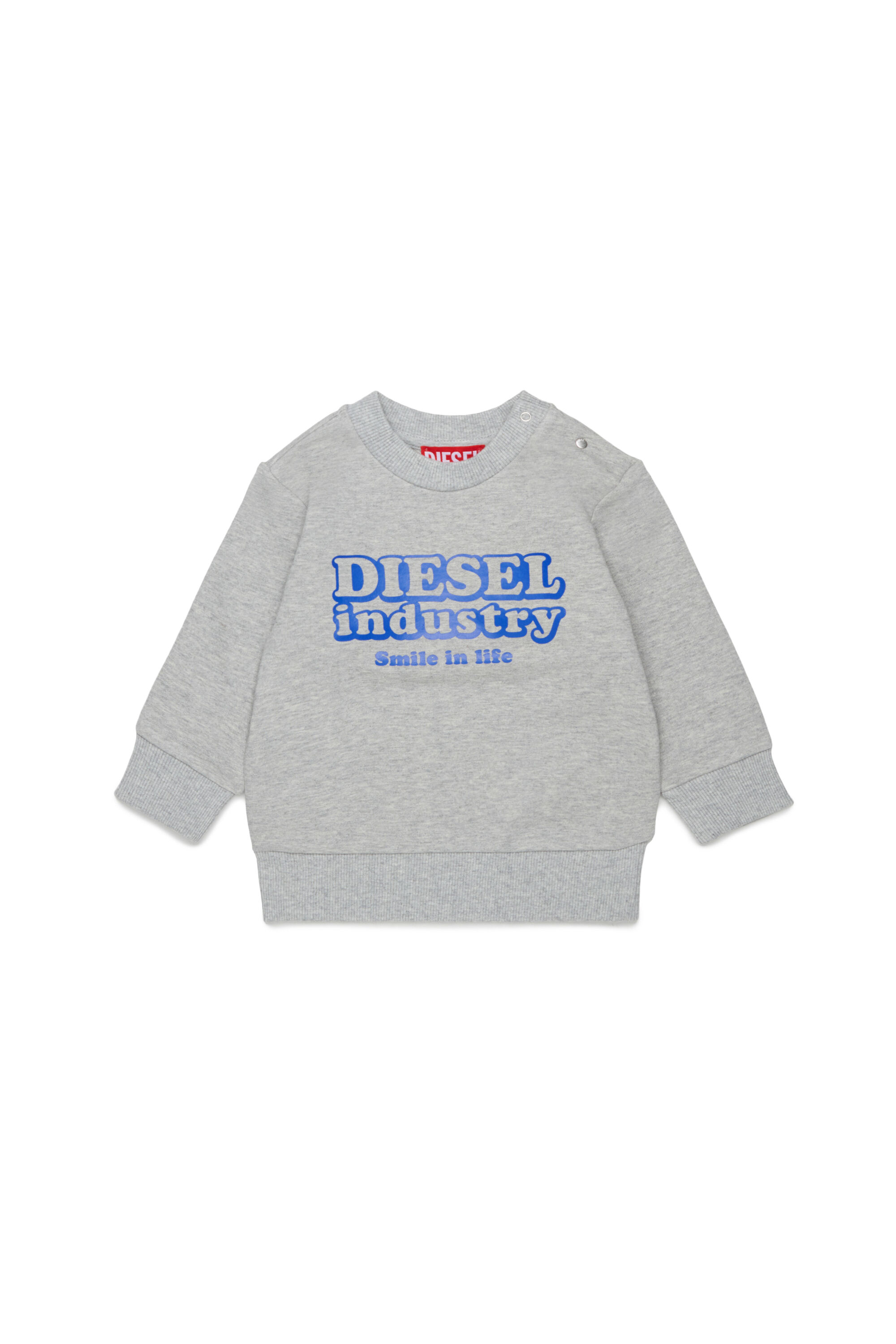 Diesel - SLODIMB, Sudadera de algod&oacute;n con estampado Diesel Industry Hombre in Gris - 1