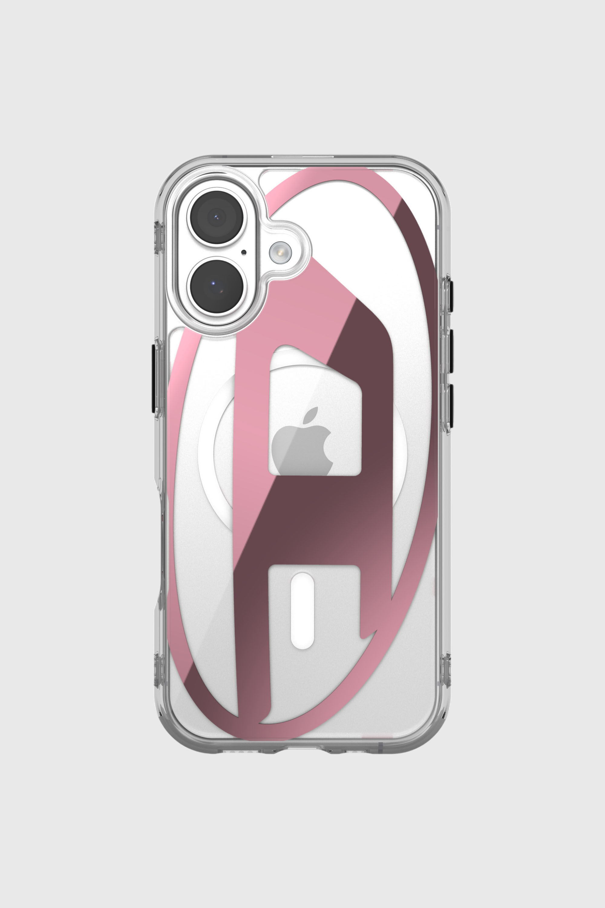 Diesel - 60419 AOP CASE, Funda met&aacute;lica Oval D con Magsafe para iPhone 17 Unisex in Rosa - 2