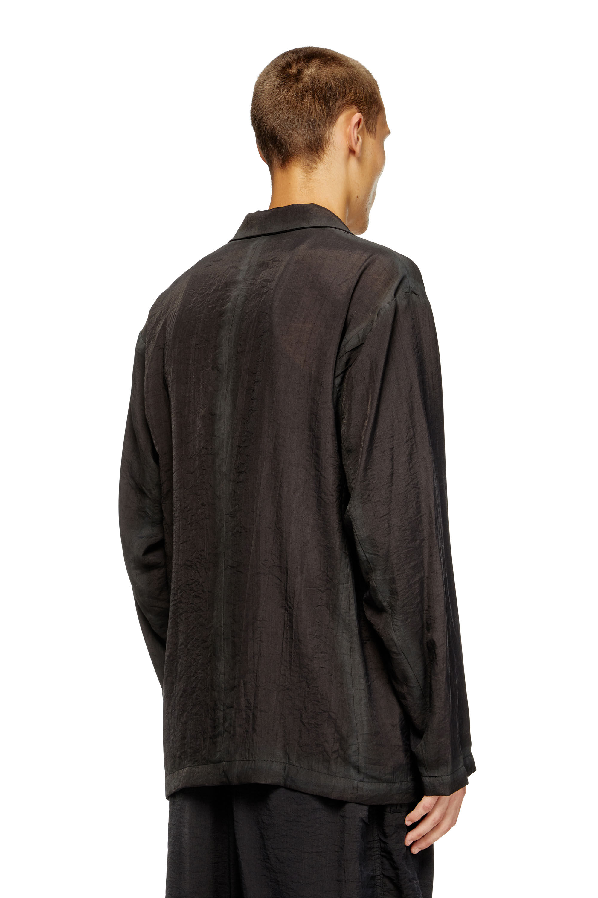 Diesel - J-KEYSERY, Blazer de doble botonadura en tejido arrugado Hombre in Gris - 3