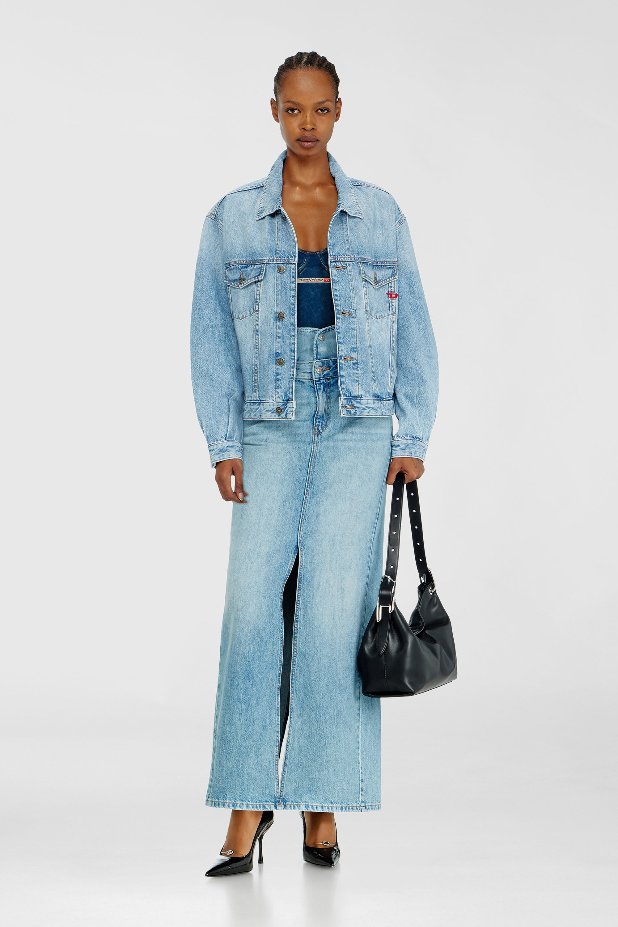 Diesel - D-RANGER, Chaqueta trucker de denim Unisex in Azul marino - 7