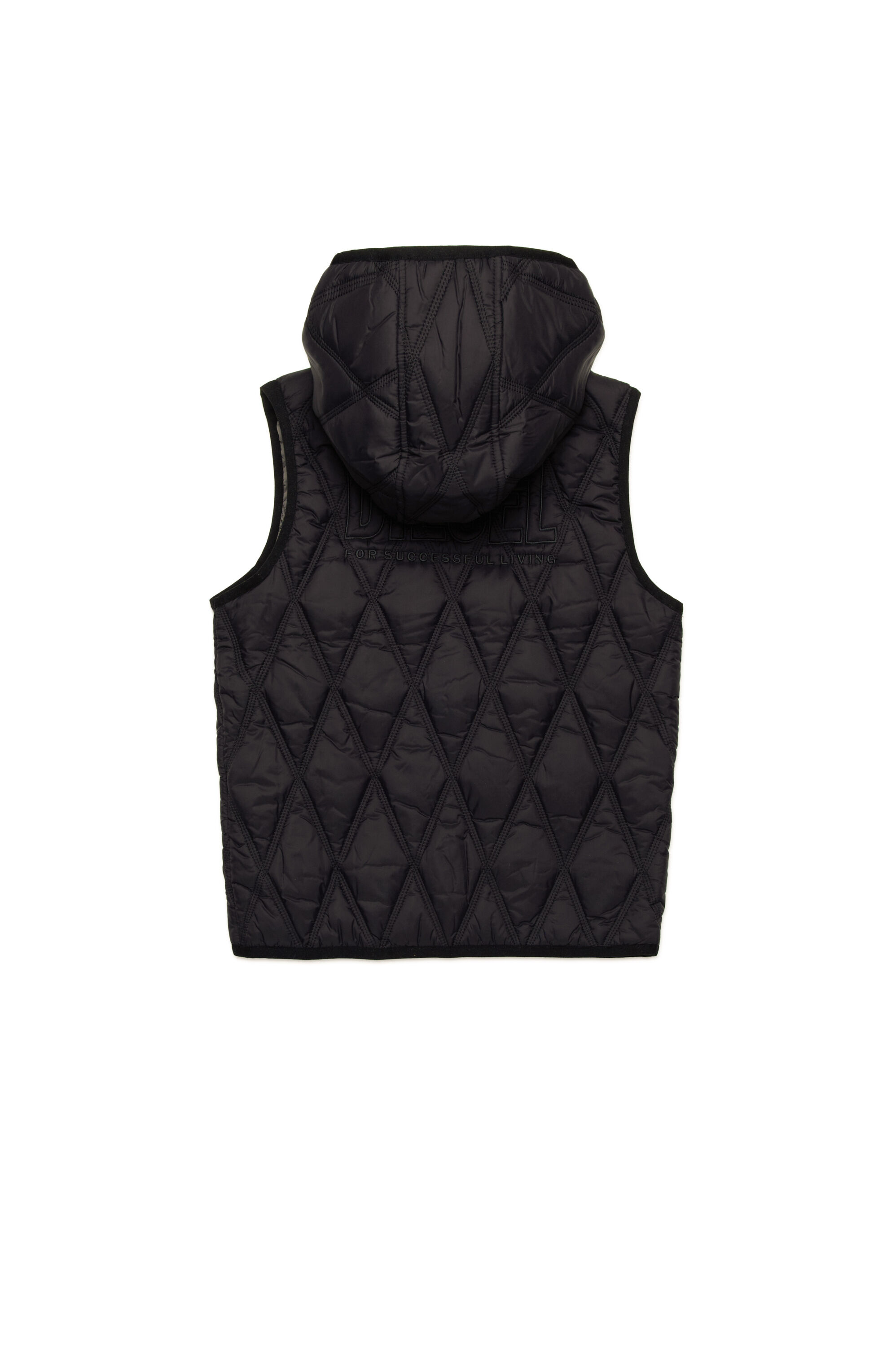 Diesel - JFOSSIR, Chaleco acolchado con capucha Unisex in Negro - 2