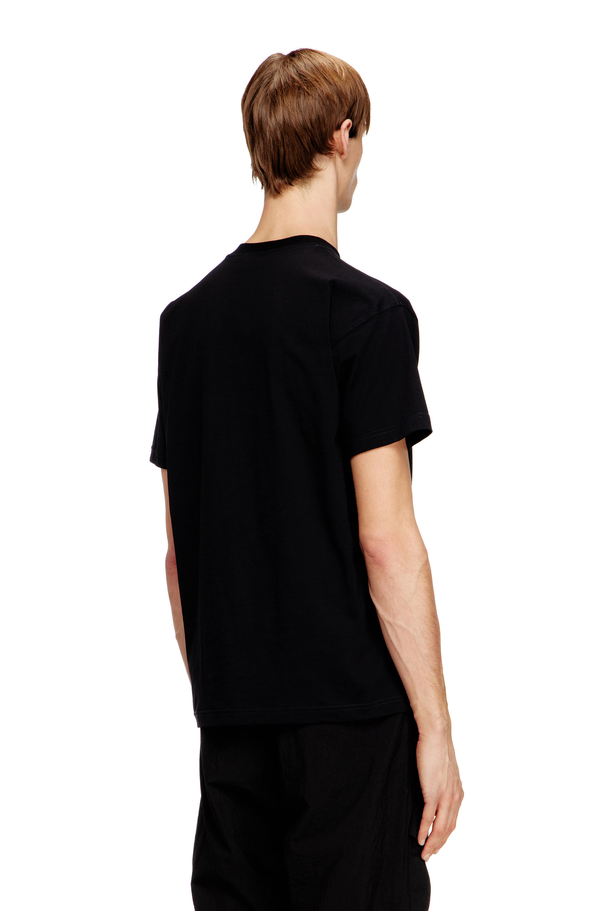 Diesel - T-NORM-V16, Camiseta de algod&oacute;n regular con bordado Diesel Hombre in Negro - 4
