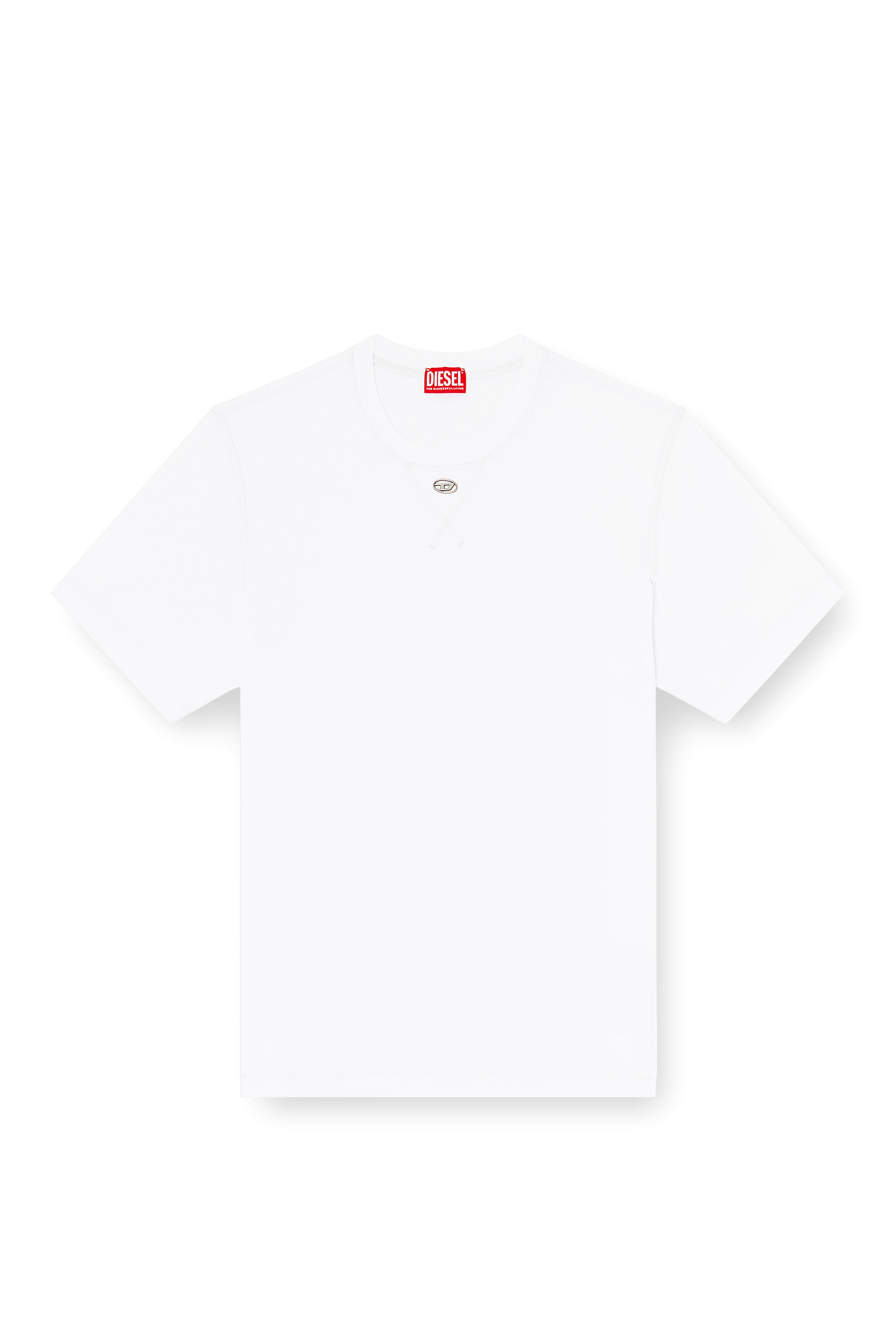 Diesel - T-MADJUST-TR, Camiseta regular con cuello redondo y Oval D Hombre in Blanco - 2