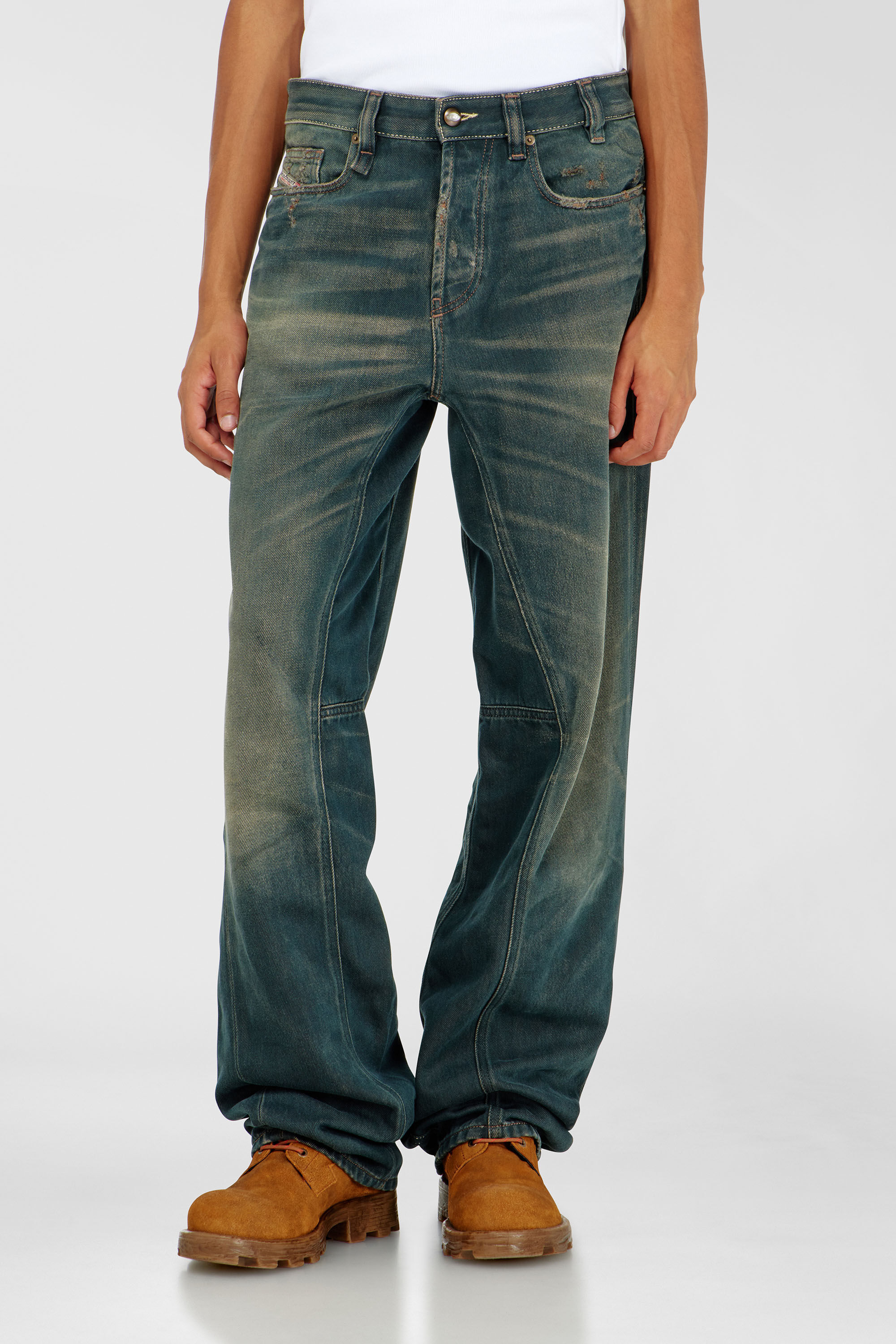 Diesel - Relaxed Jeans 2001 D-Macro 09P85 Hombre, Azul Oscuro - 4