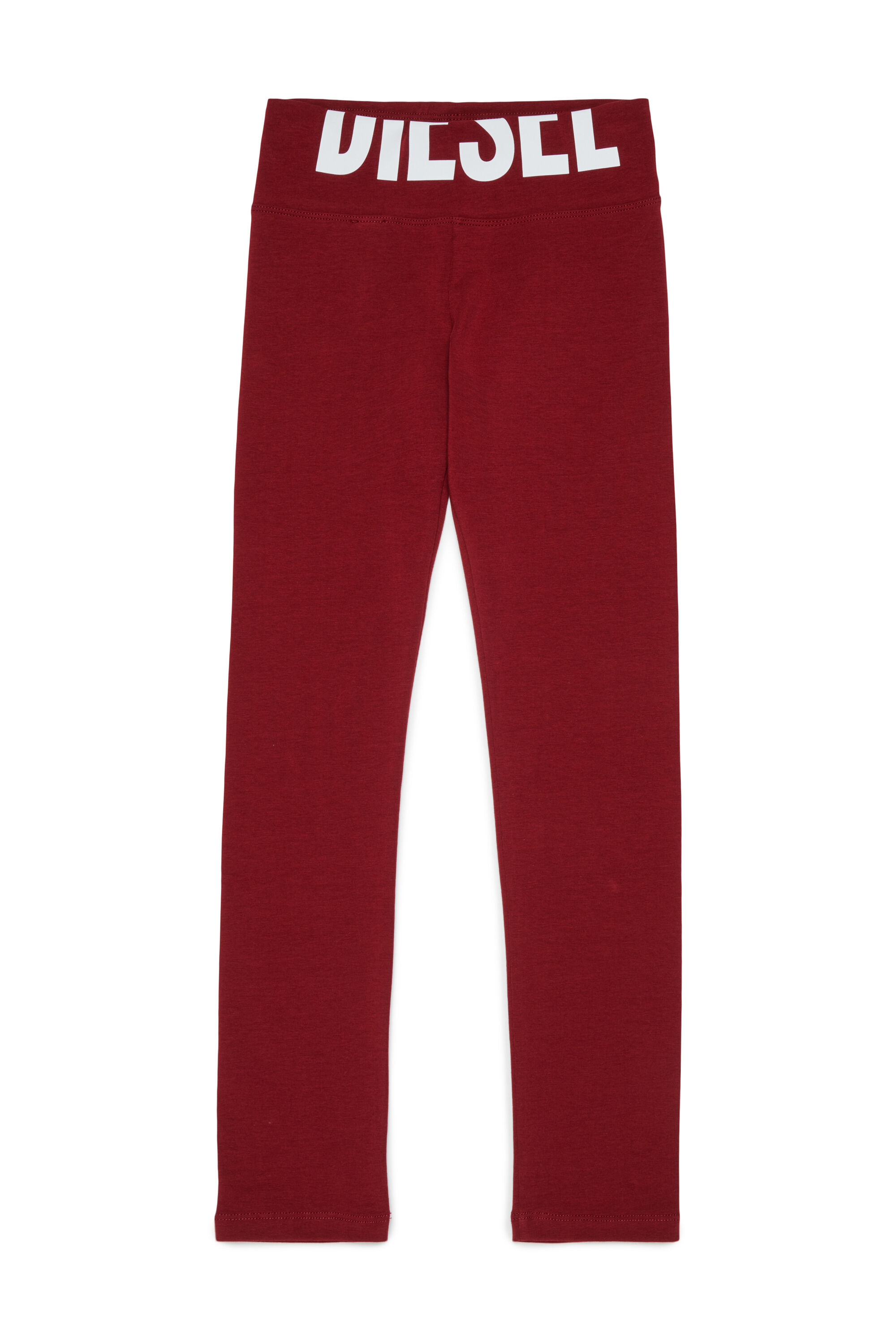 Diesel - PCEFY, Leggings de algod&oacute;n con logo recortado Mujer in Rojo - 1