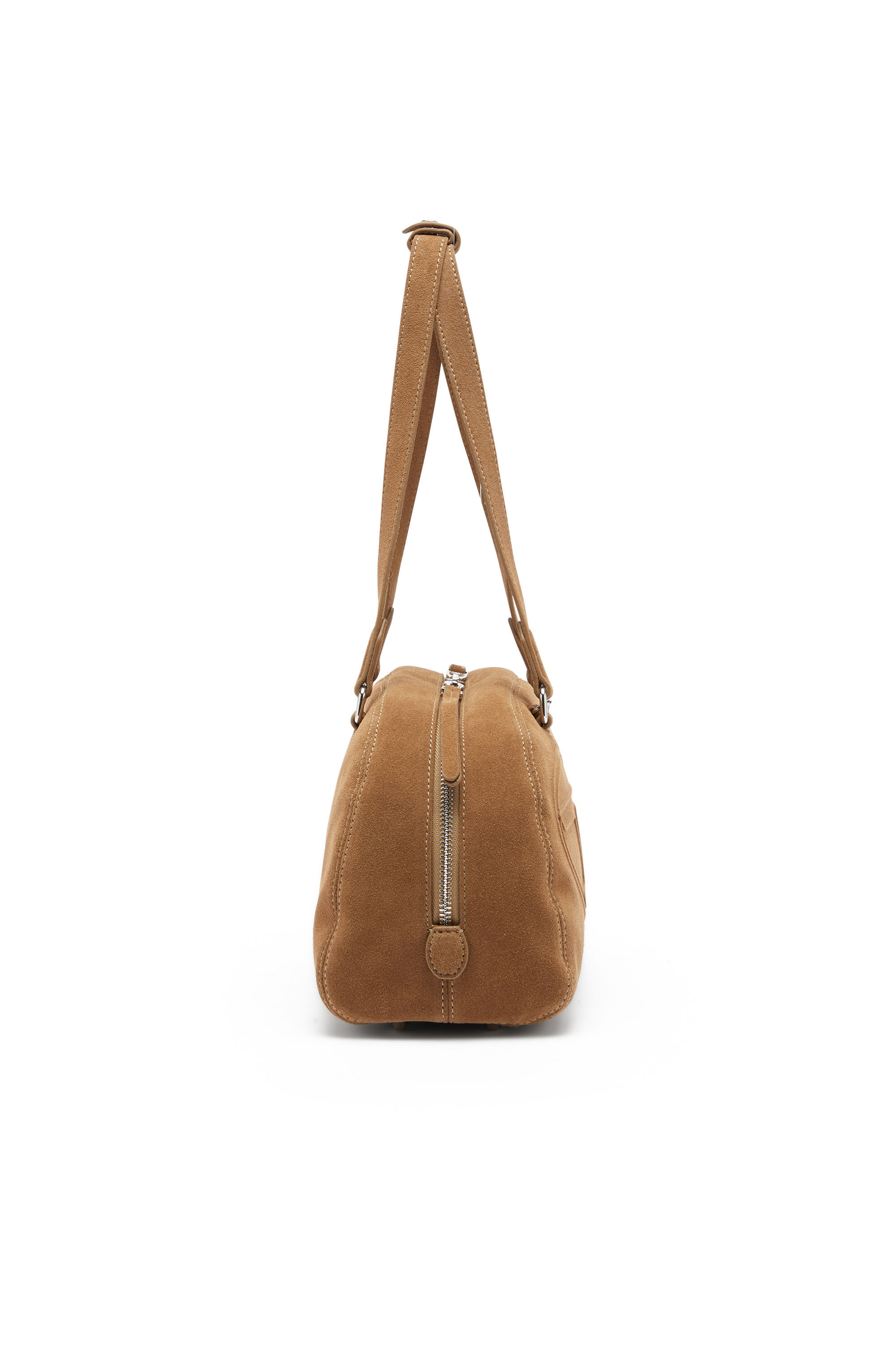 Diesel - 1DR DOME SHOULDER, 1DR Dome-Bolso de hombro en ante con Logo Oval D Unisex in Beige - 5