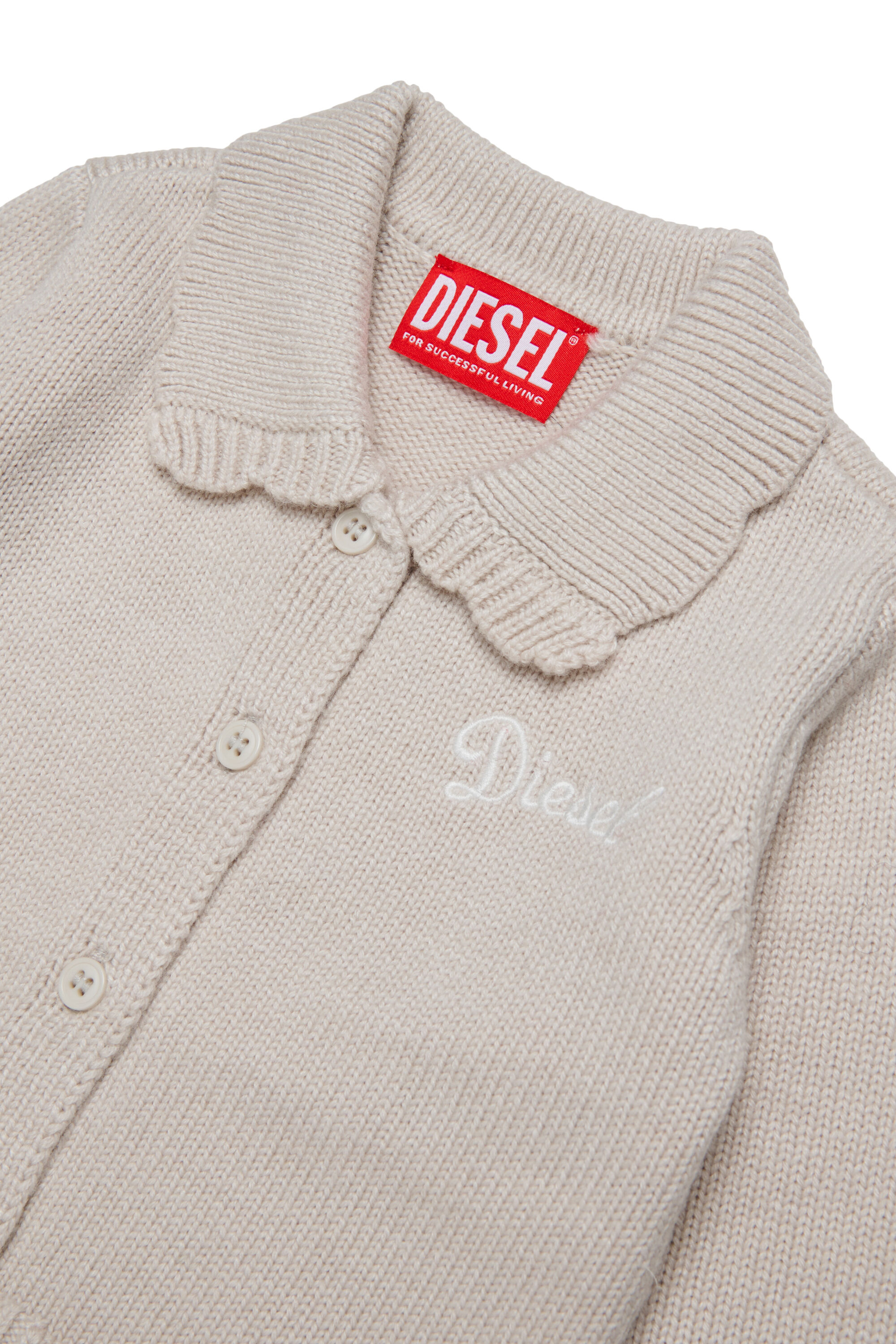 Diesel - KSCALOB, C&aacute;rdigan enriquecido con cashmere y cuello festoneado Mujer in Blanco - 3
