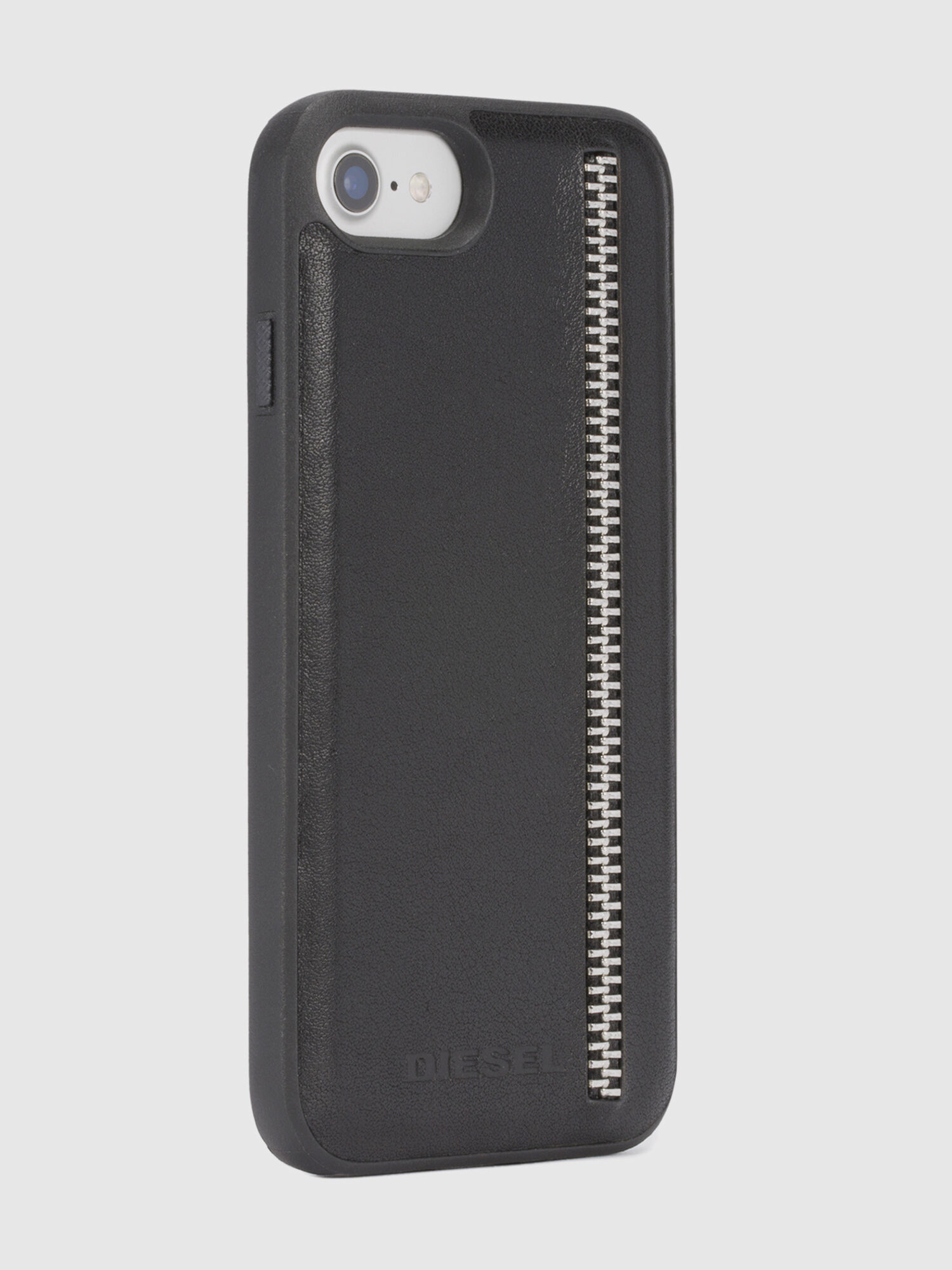 Diesel - ZIP BLACK LEATHER IPHONE 8 PLUS/7 PLUS/6s PLUS/6 PLUS CASE, Funda con cremallera para iPhone 8 Plus/7 Plus/6s Plus/6 Plus Unisex in Negro - 5