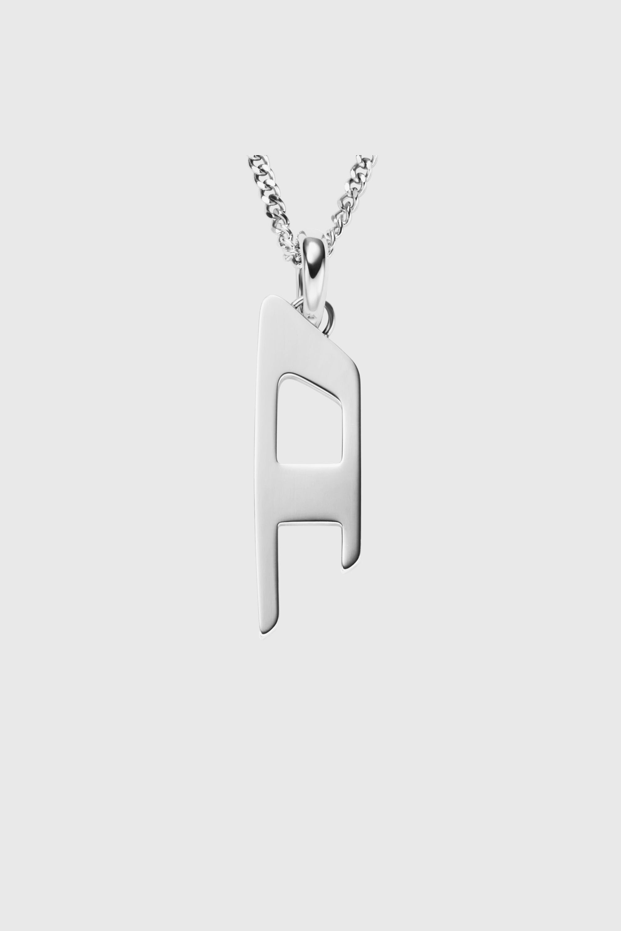 Diesel - DX1625040 JEWELLERY, Collar con colgante del logo D en acero inoxidable Unisex in Plateado - 2
