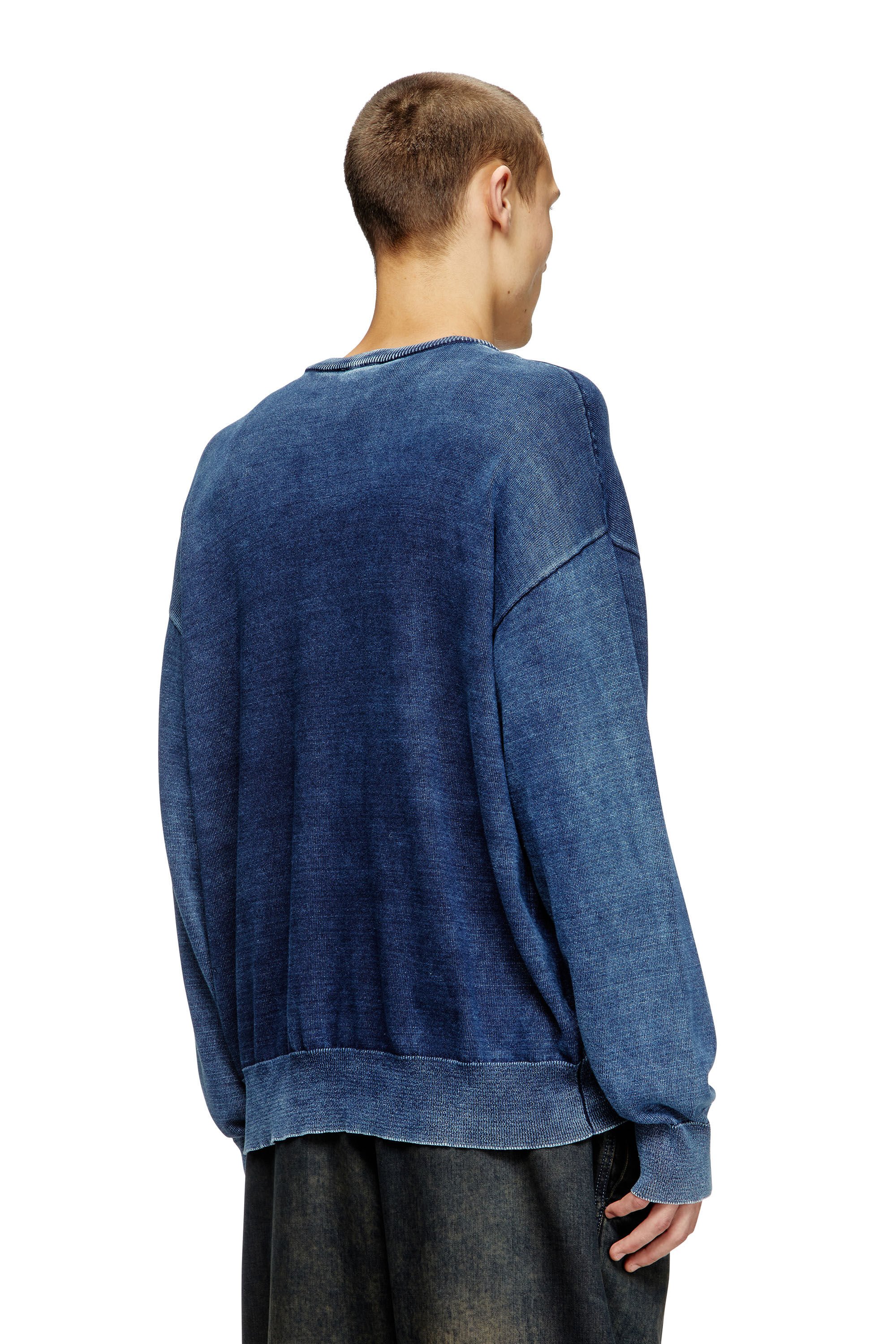 Diesel - K-FENICAR, Cárdigan índigo con logotipo Phoenix Hombre in Azul marino - 4