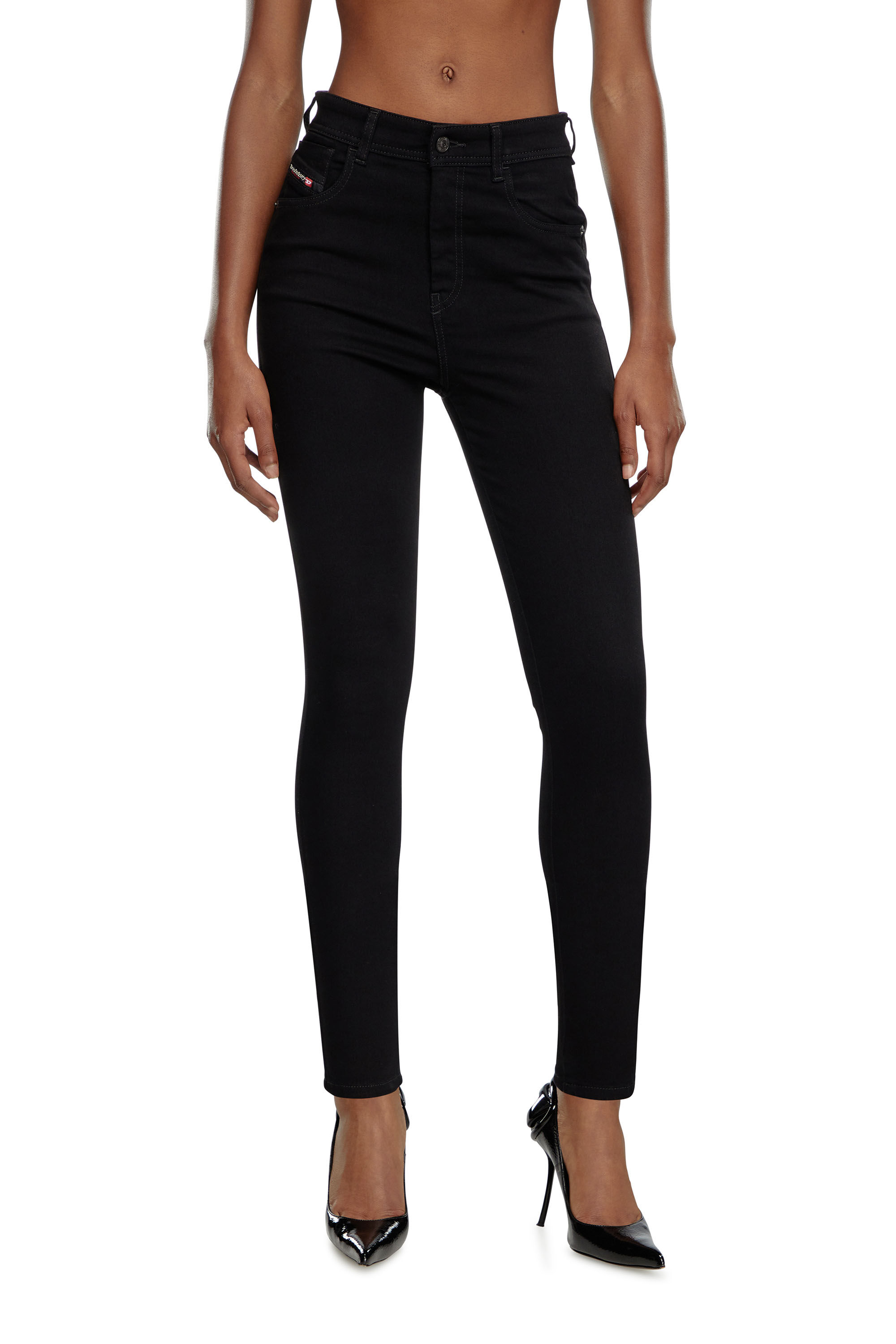 Diesel - Skinny Jeans 1984 Slandy-High 069EF Mujer, Negro/Gris oscuro - 3