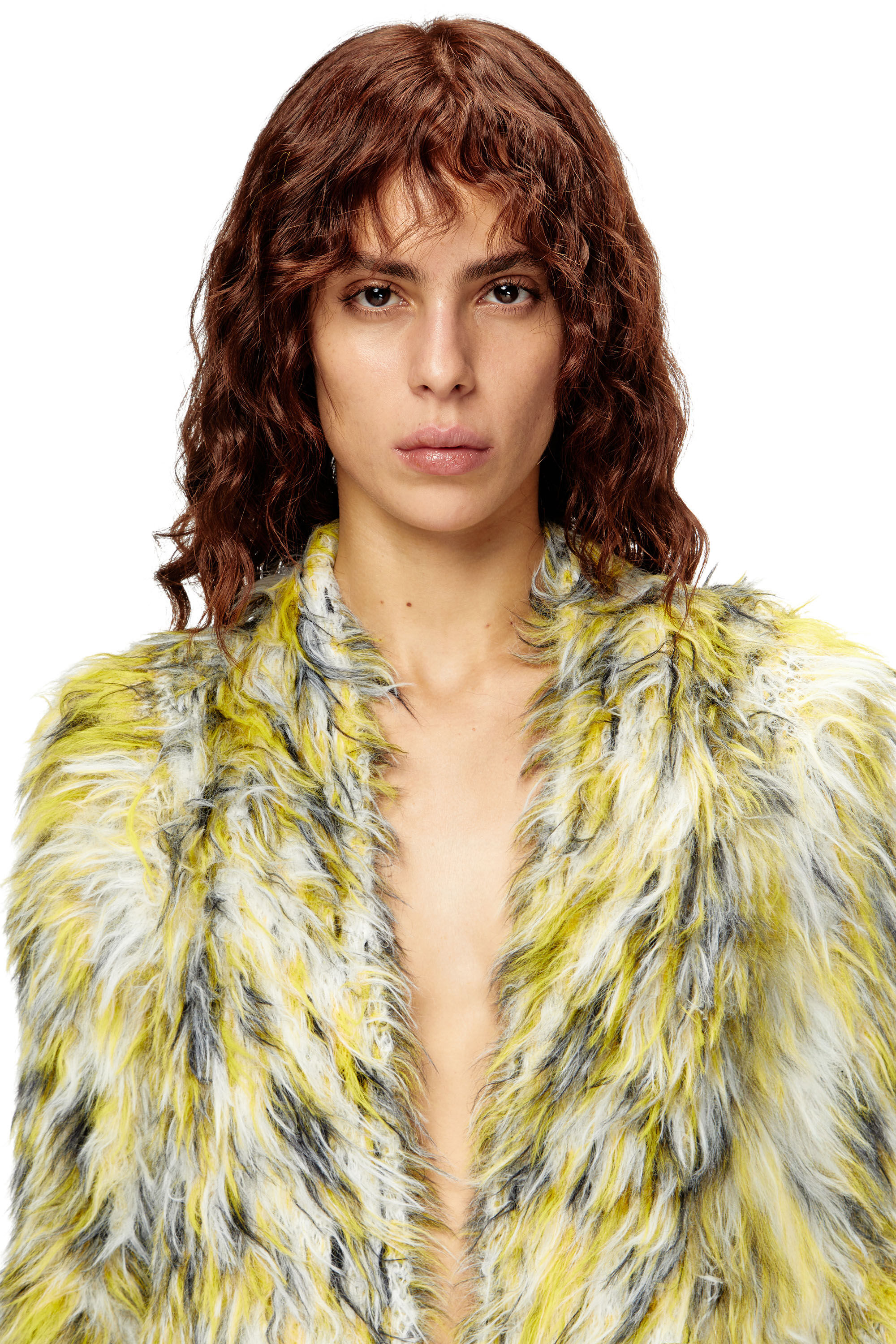 Diesel - M-ANNAINE, Cárdigan abierto al frente de tejido de punto peludo Mujer in Multicolor - 5