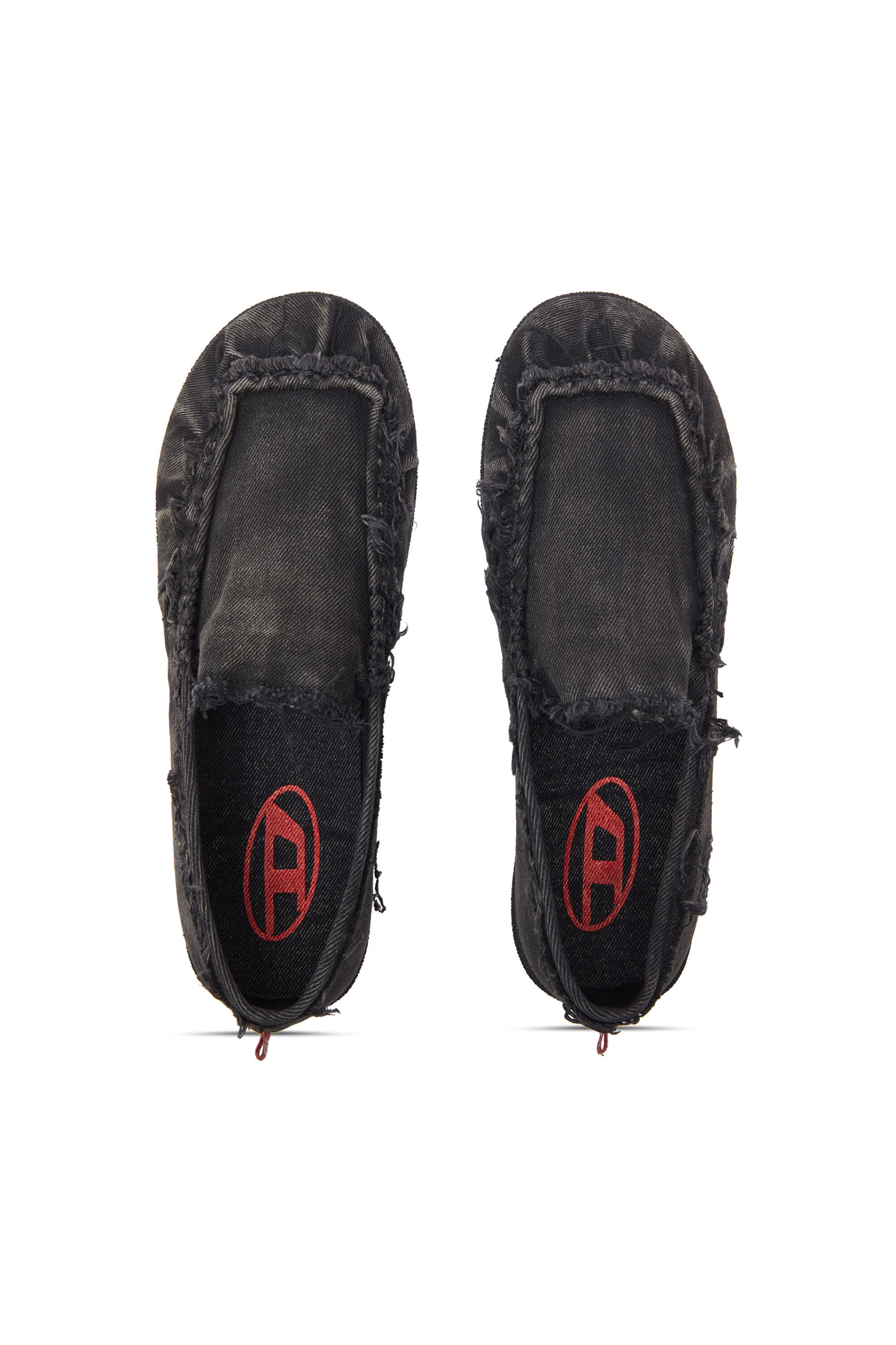 Diesel - D-SHOCK MOC, D-Shock-Mocasines de denim desgastado Hombre in Negro - 5