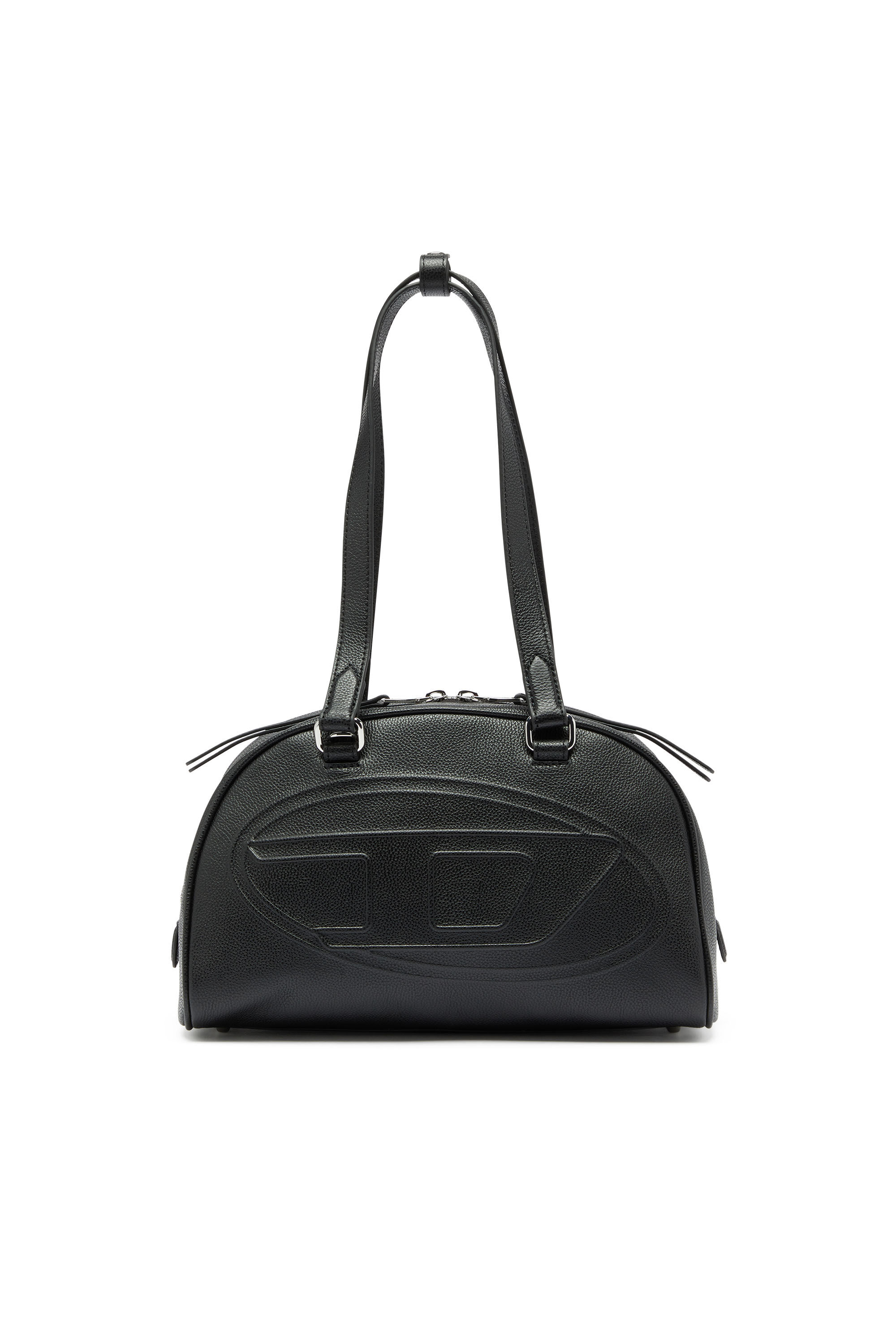 Diesel - 1DR DOME SHOULDER, 1DR Dome - Bolso Boston de piel con logo en relieve Unisex in Negro - 2