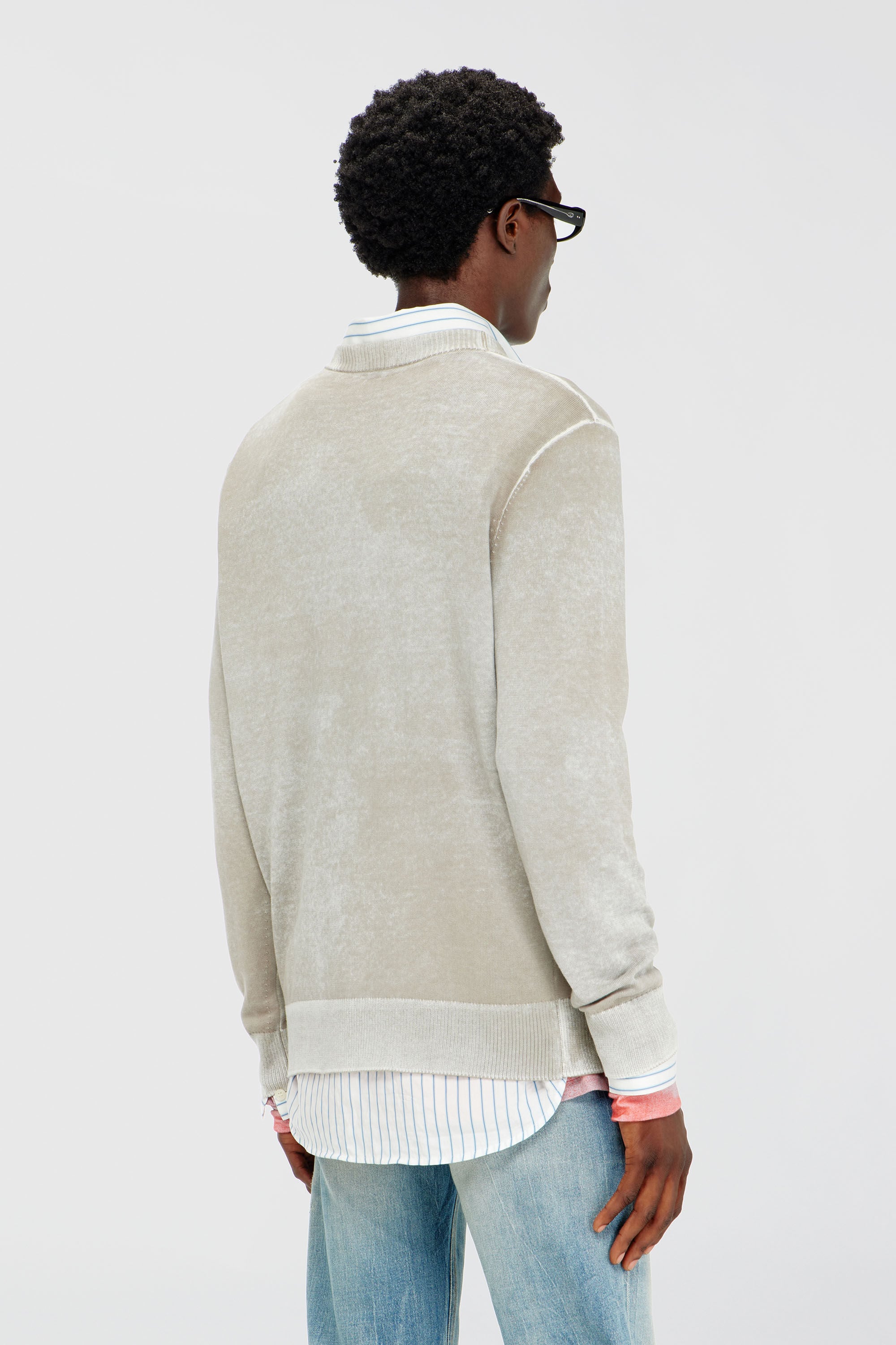 Diesel - K-LAURENT, Jersey con estampado inverso descolorido Hombre in Gris - 4