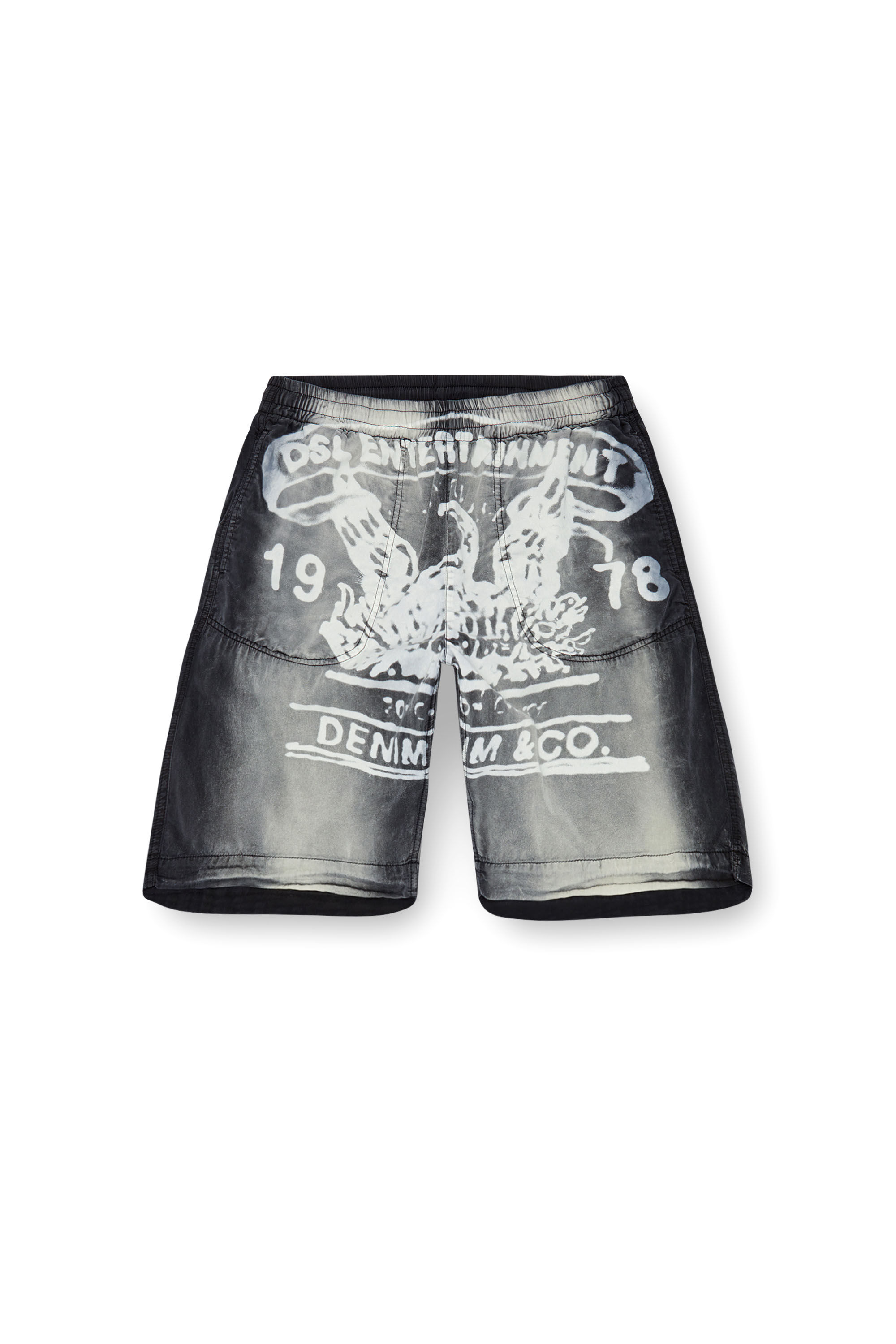 Diesel - P-EEKLO-SHORT, Hombre Pantalones cortos desteñidos con estampado de archivo in Multicolor - Image 2