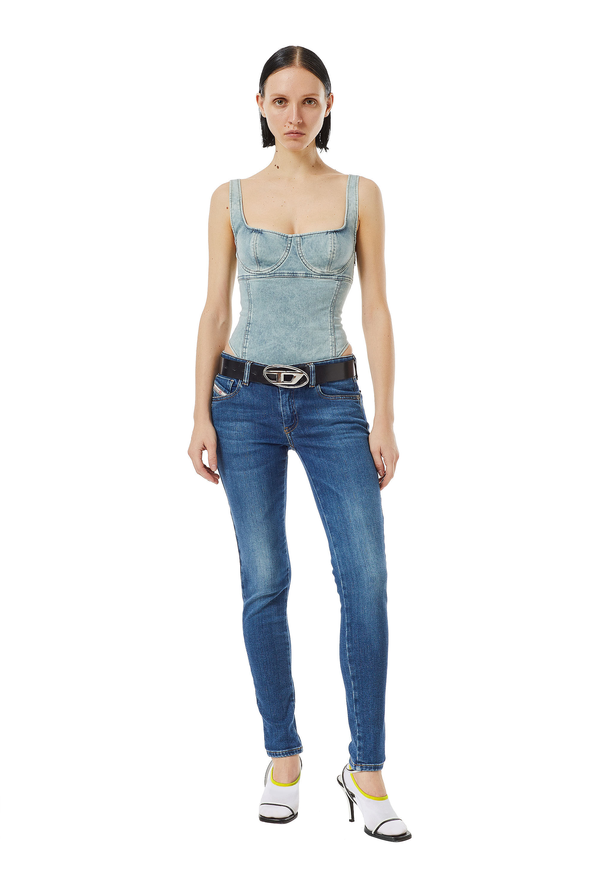 Diesel - Super skinny Jeans 2018 Slandy-Low 09C21, Azul medio - Image 1