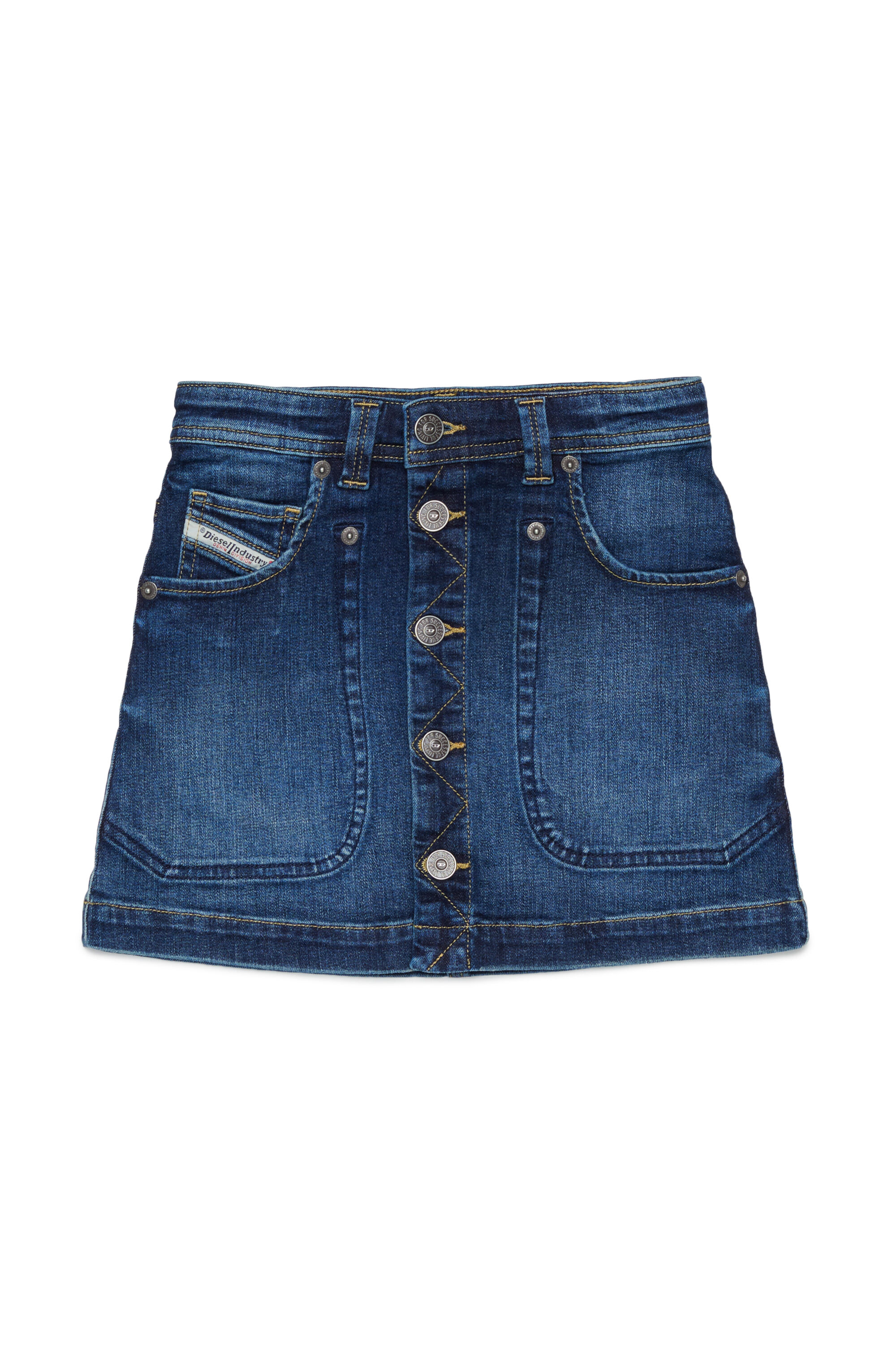 Diesel - GEALBUS, Minifalda vaquera con botones delanteros Mujer in Azul marino - 1