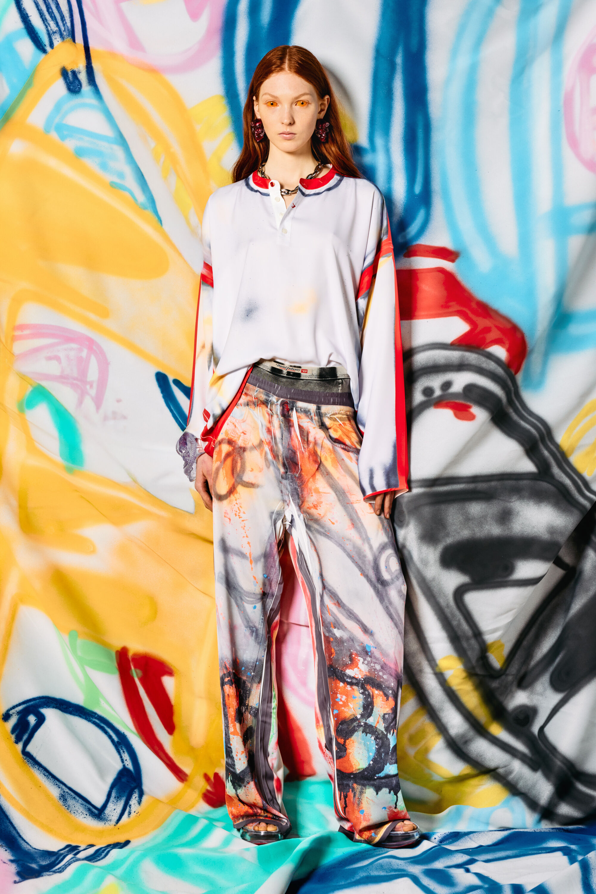 Diesel - T-OLAVI-A-SER-GRAFFITI-USA, Top Henley con estampado graffiti Unisex in Multicolor - 3