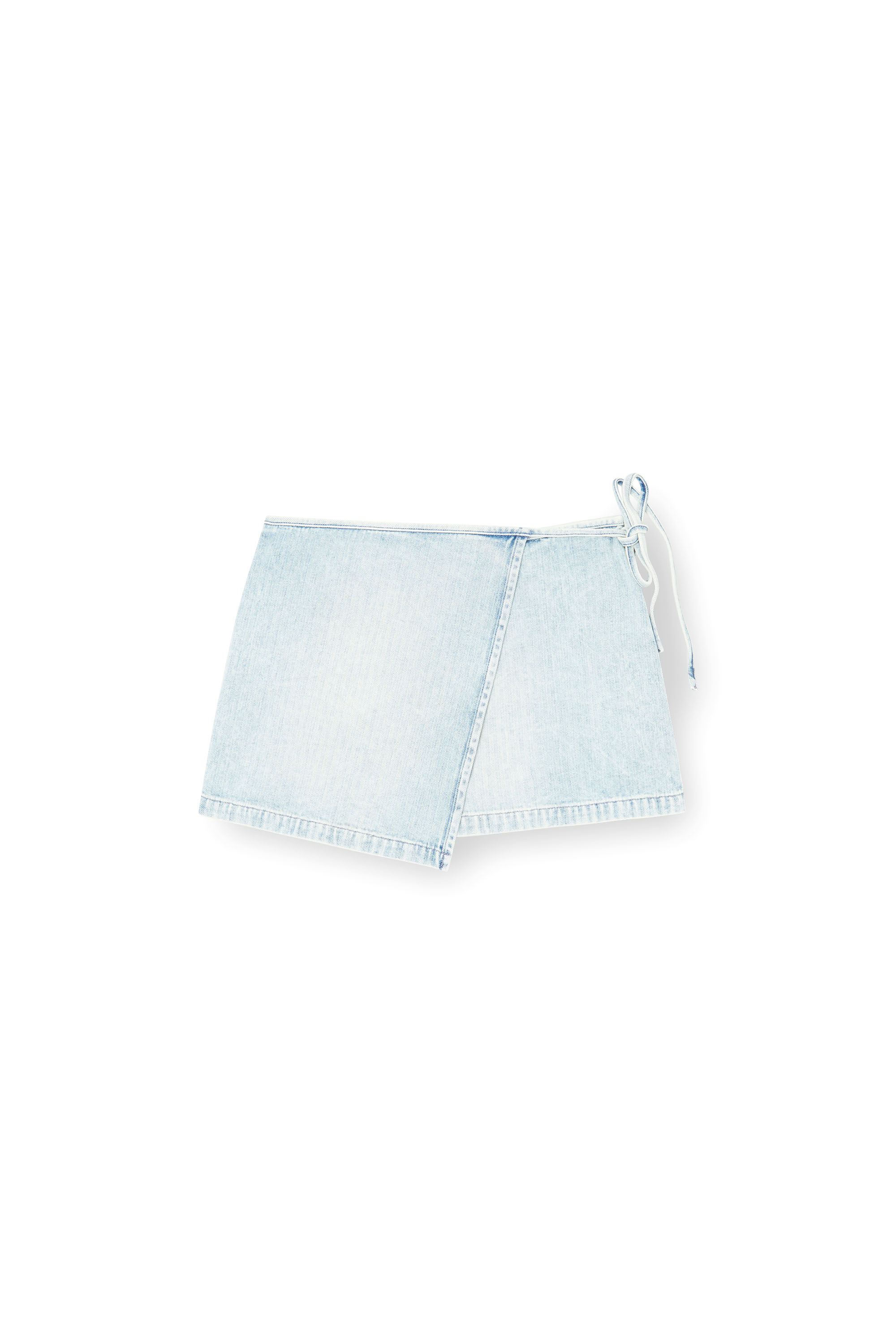 Diesel - DE-LEM-MINI, Falda corta cruzada de denim en espiga Mujer in Azul marino - 2