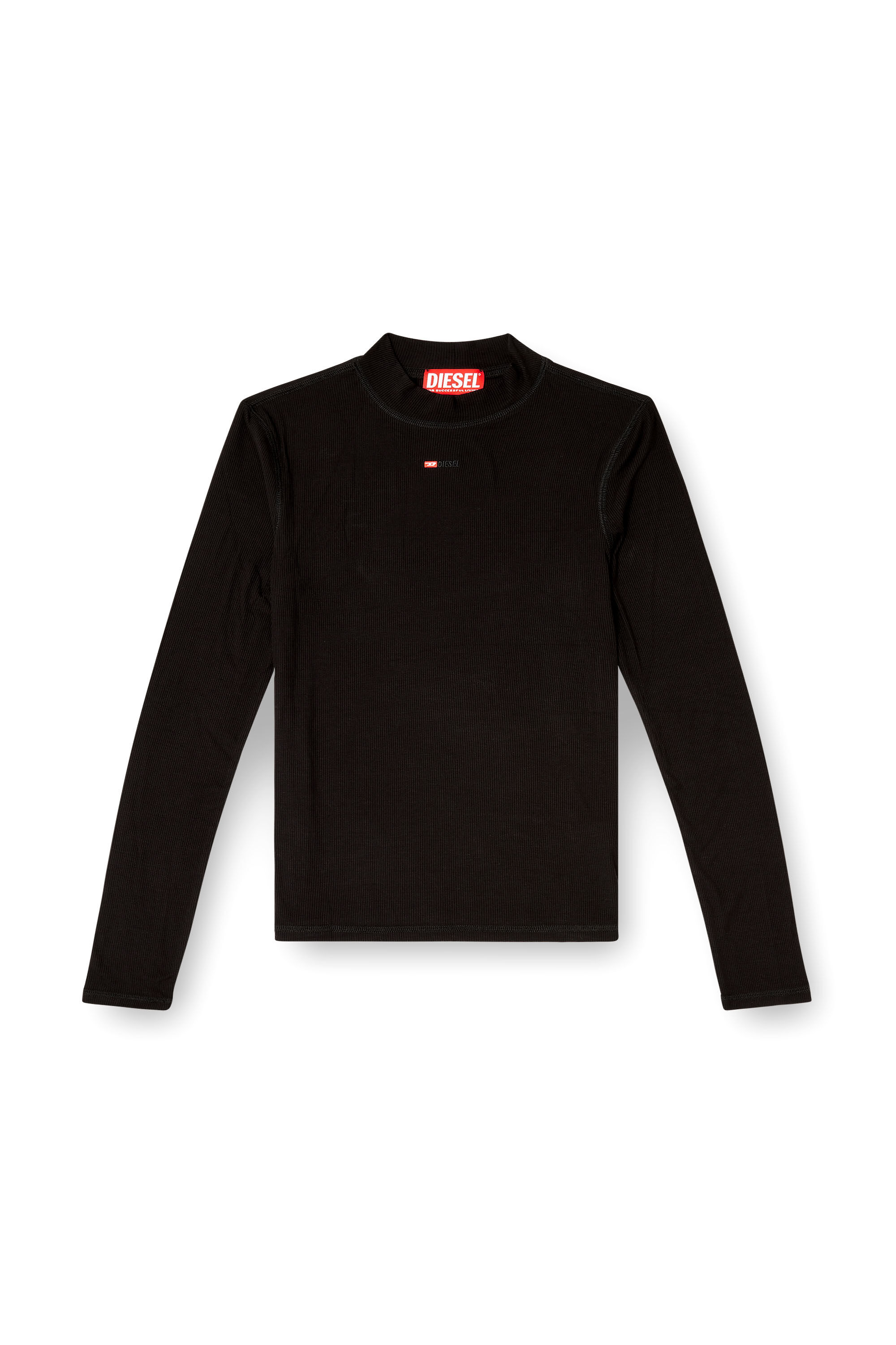 Men's Mock-neck top with micro logo | Black | Diesel ES