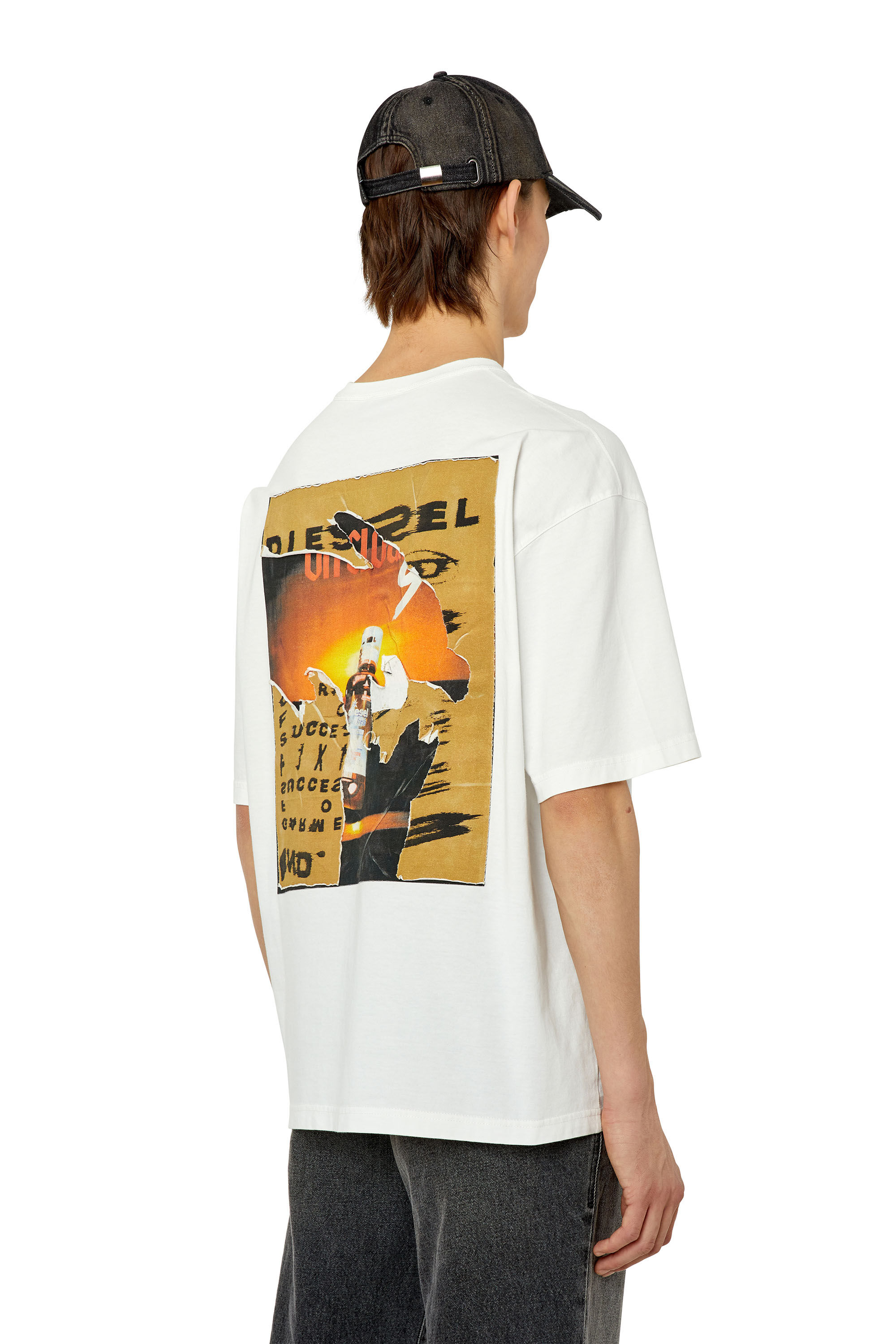 Diesel - T-WASH-POFF, Camiseta con parches despegados Hombre in Blanco - 3