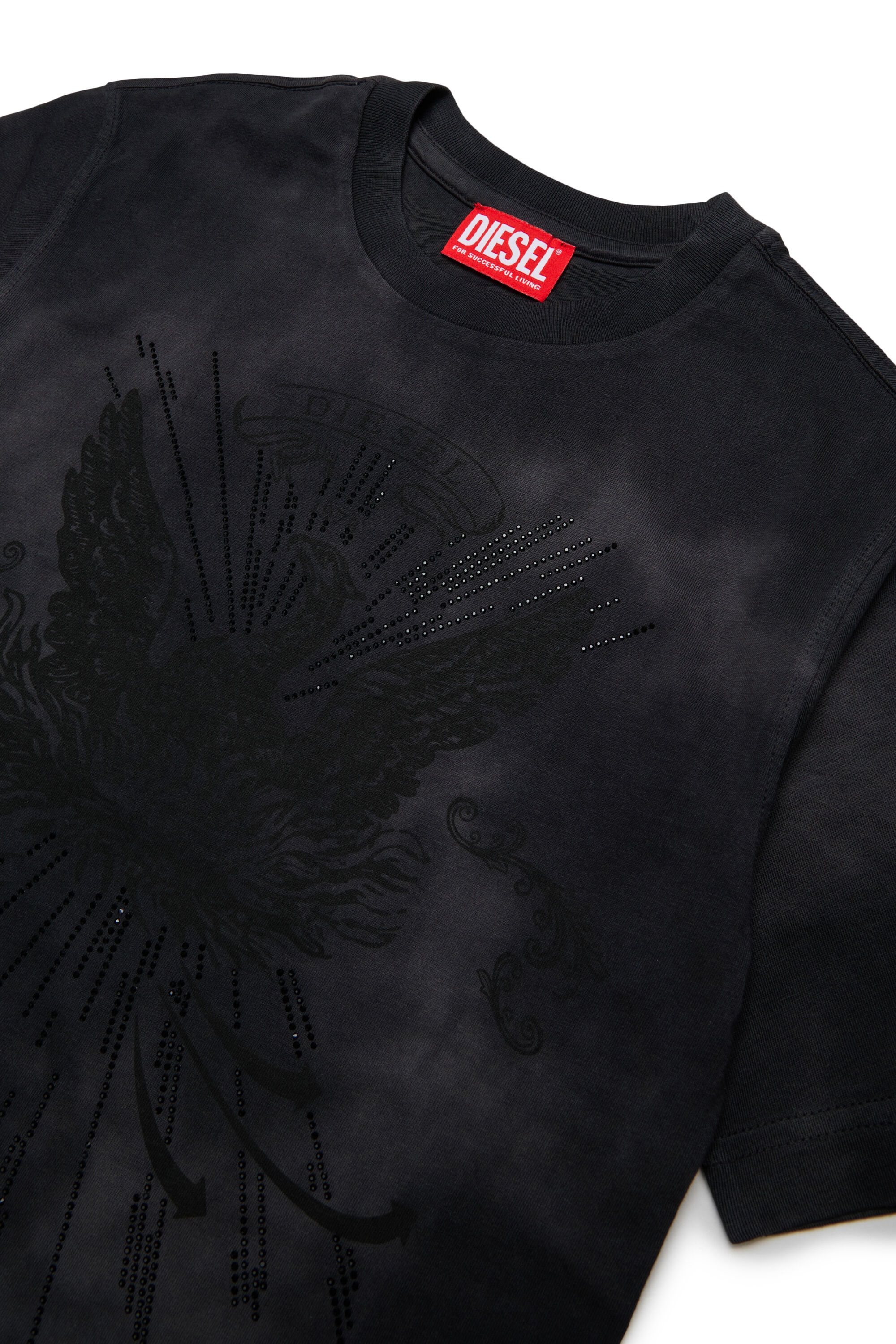 Diesel - TFIN OVER, Camiseta con motivo de f&eacute;nix decorado Hombre in Negro - 3