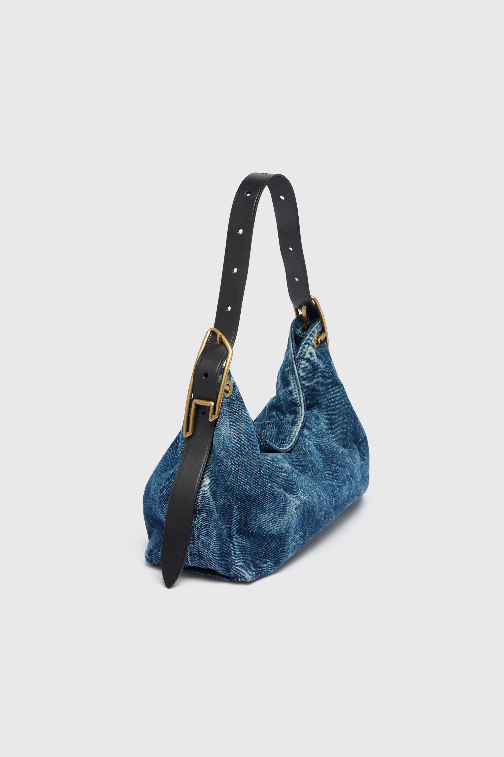 Diesel - D-LINE HOBO S, D-Line-Bolso de hombro en deim Mujer in Azul marino - 7