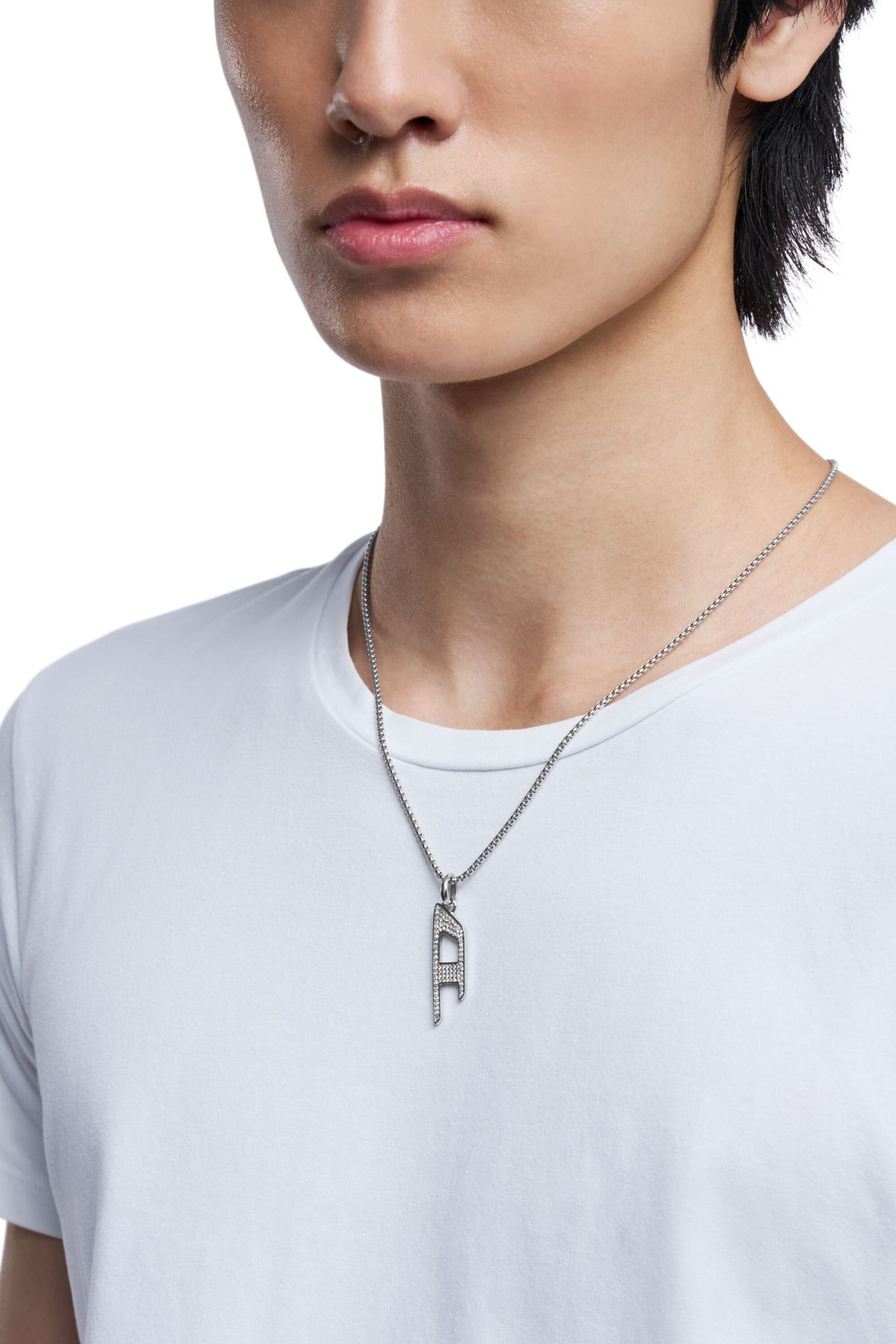 Diesel - DX1624040 JEWELLERY, Collar con colgante brillante de acero inoxidable Unisex in Plateado - 4
