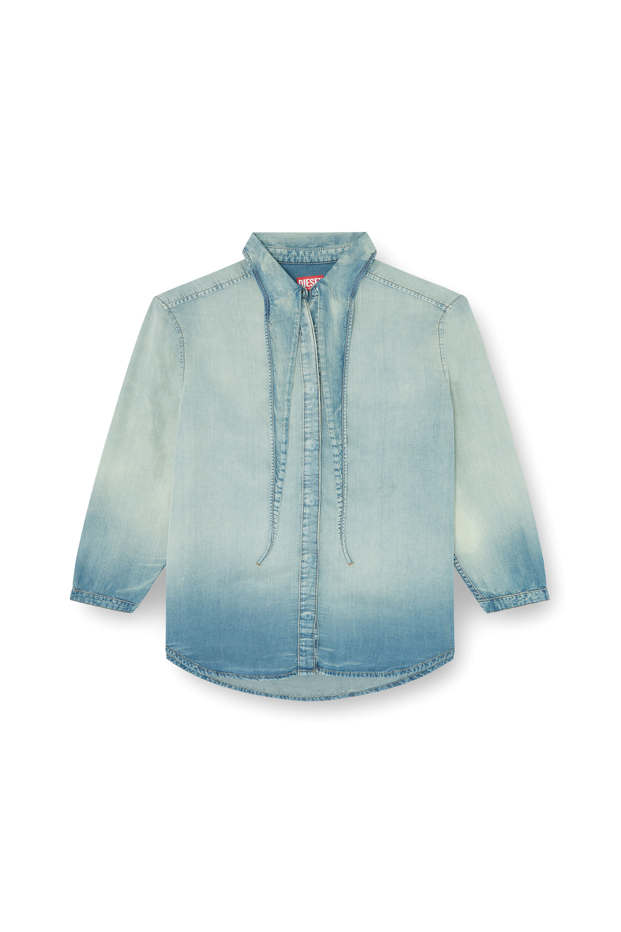 Diesel - DE-ARVEN-S1, Camisa de denim fluido jaspeado Mujer in Azul marino - 2
