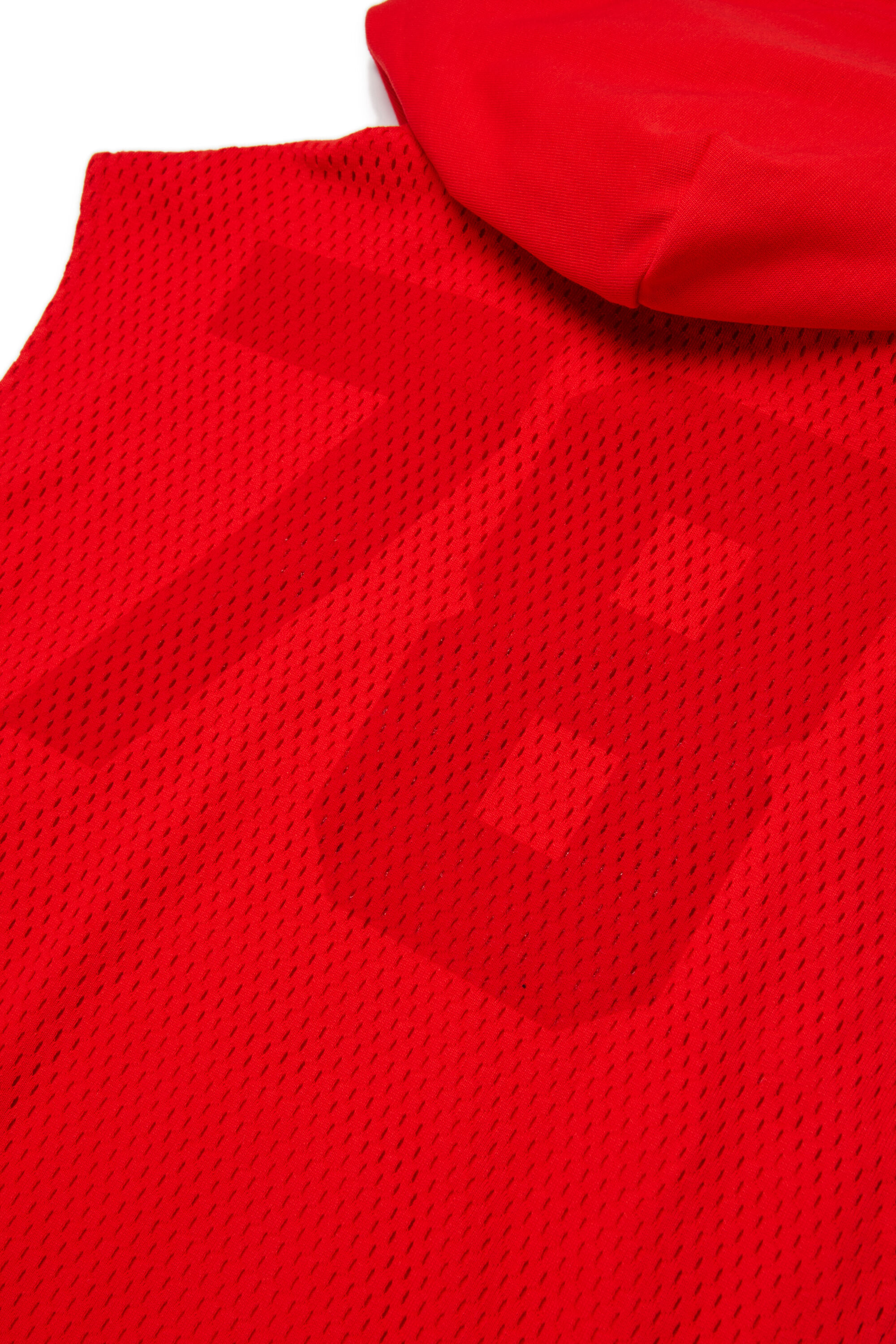 Diesel - SMESH OVER, Sudadera sin mangas de malla de algod&oacute;n Hombre in Rojo - 4