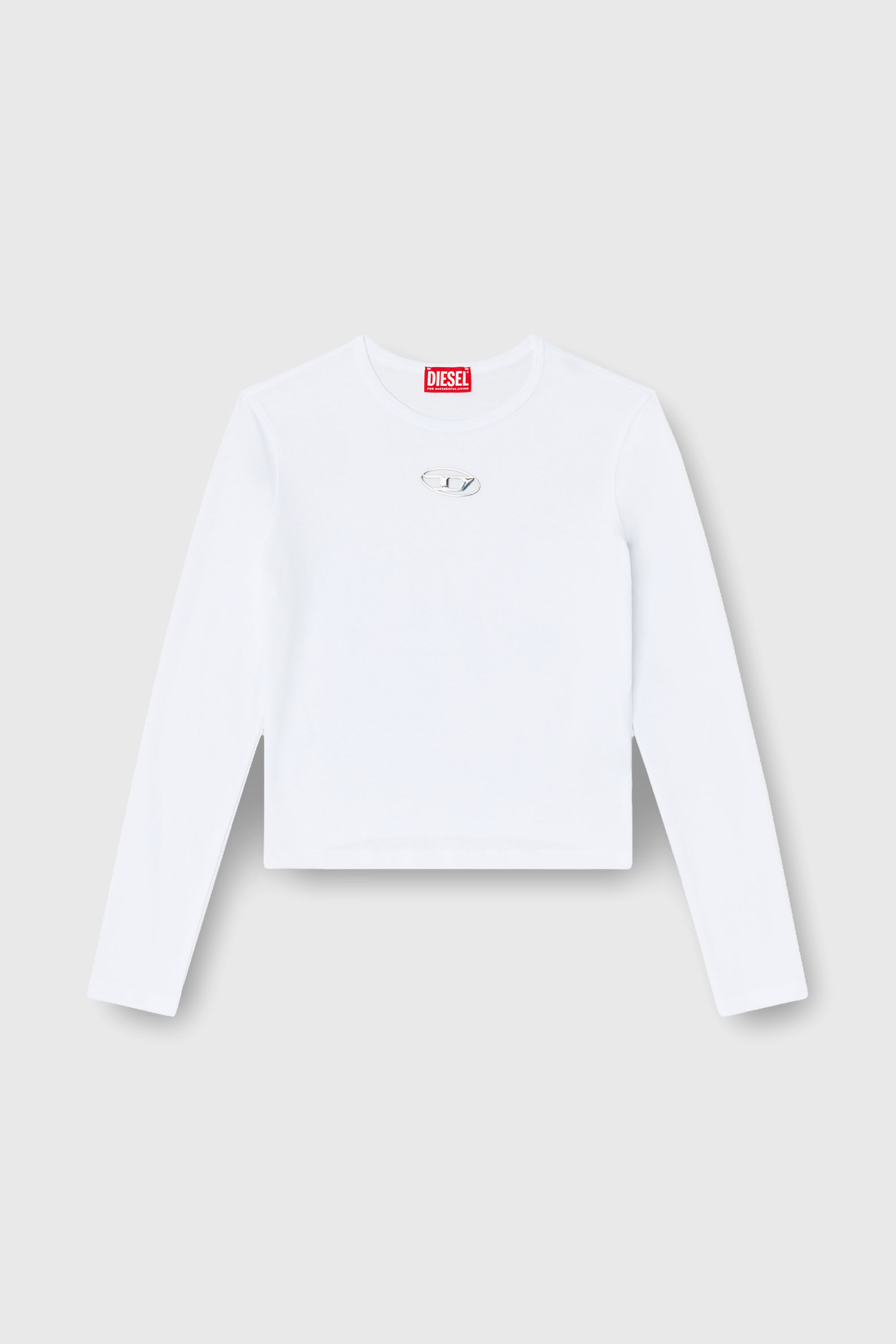 Diesel - T-UNCUTIE-LONG-LS-OD, Top de manga larga con recorte Oval D Mujer in Blanco - 2