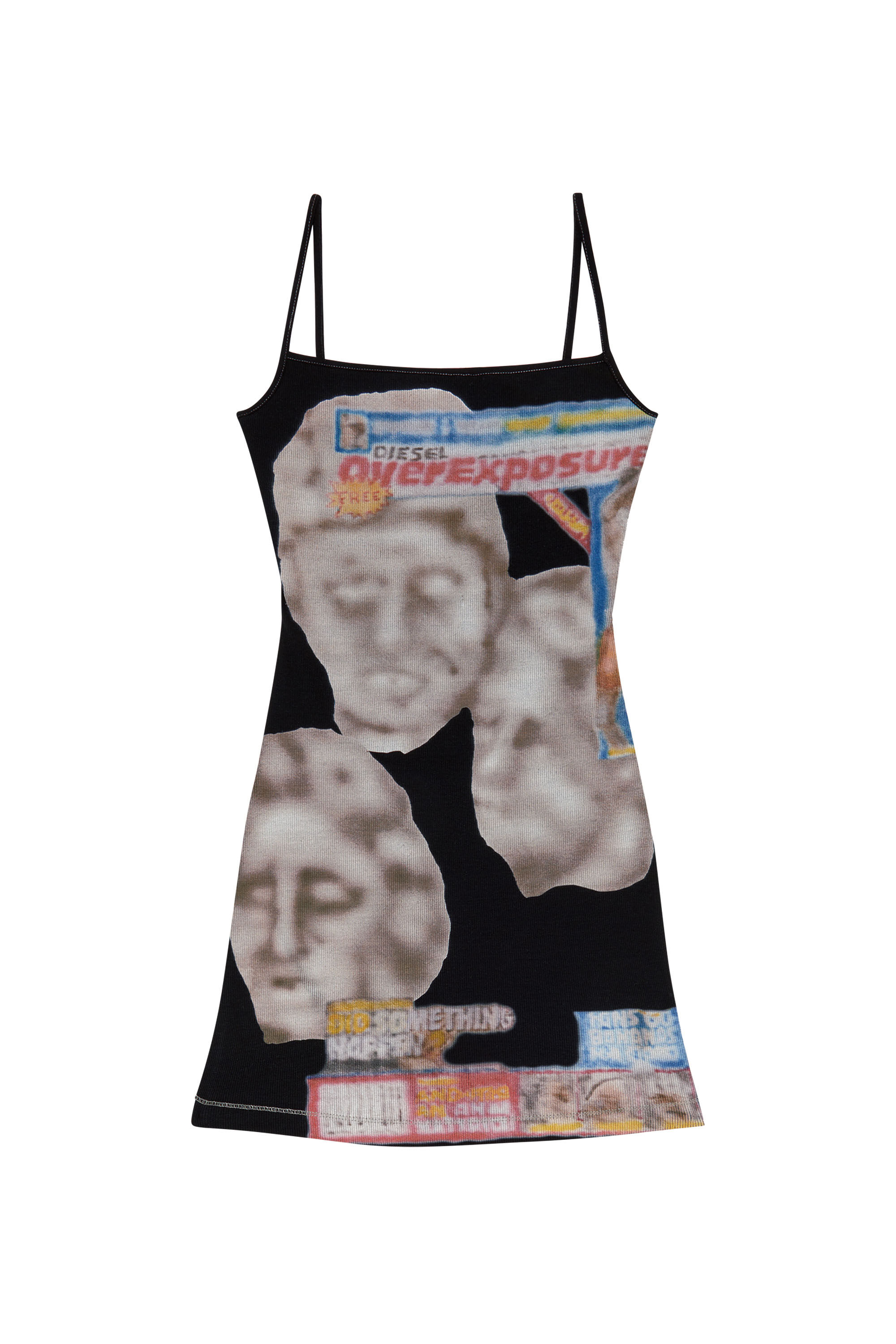 Diesel - D-HOPY-N1, Vestido bodycon corto con gráficos impresos Mujer in Negro - 2