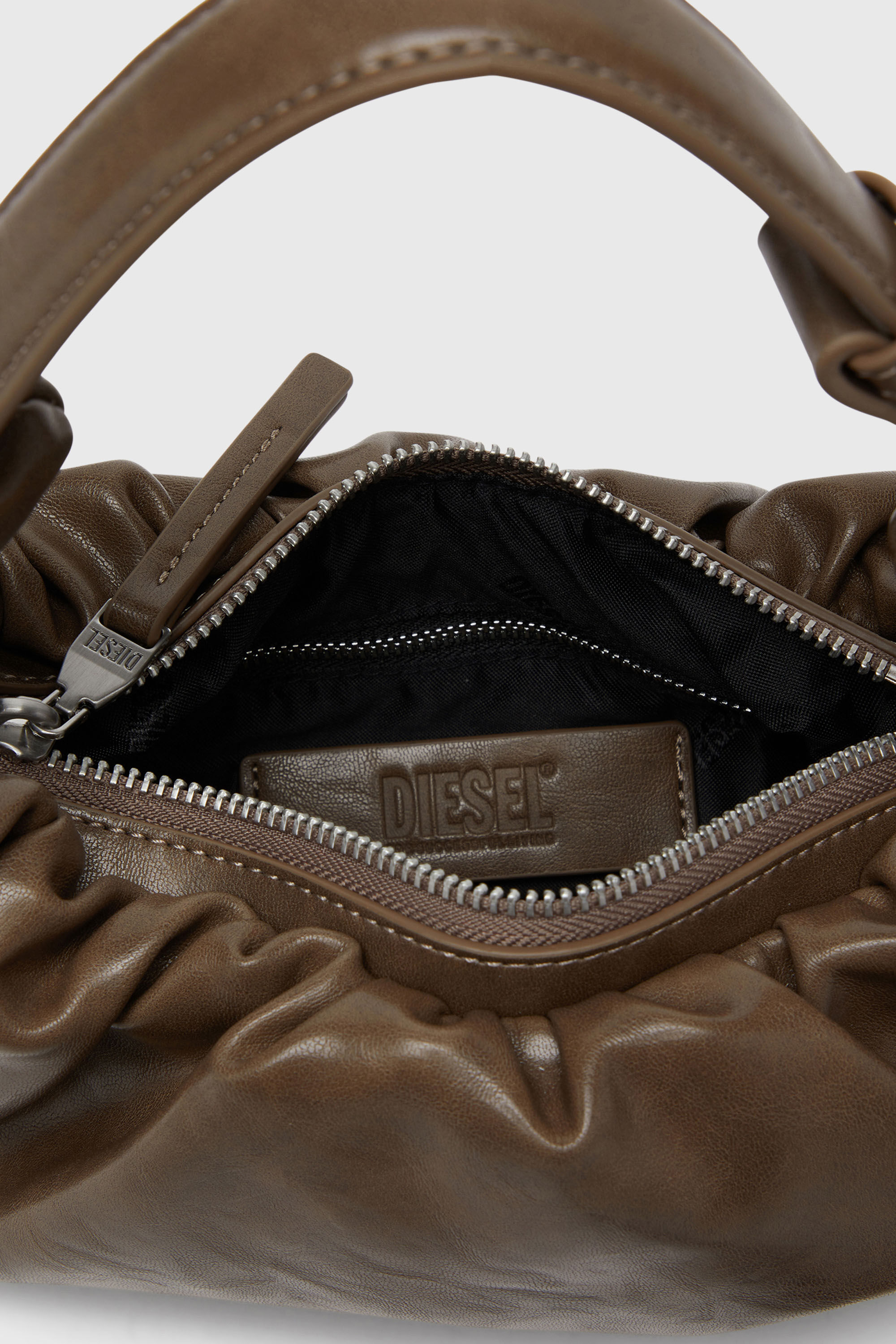 Diesel - GRAB-D HOBO S, Grab-D-Bolso hobo peque&ntilde;o arrugado Mujer in Marr&oacute;n - 3