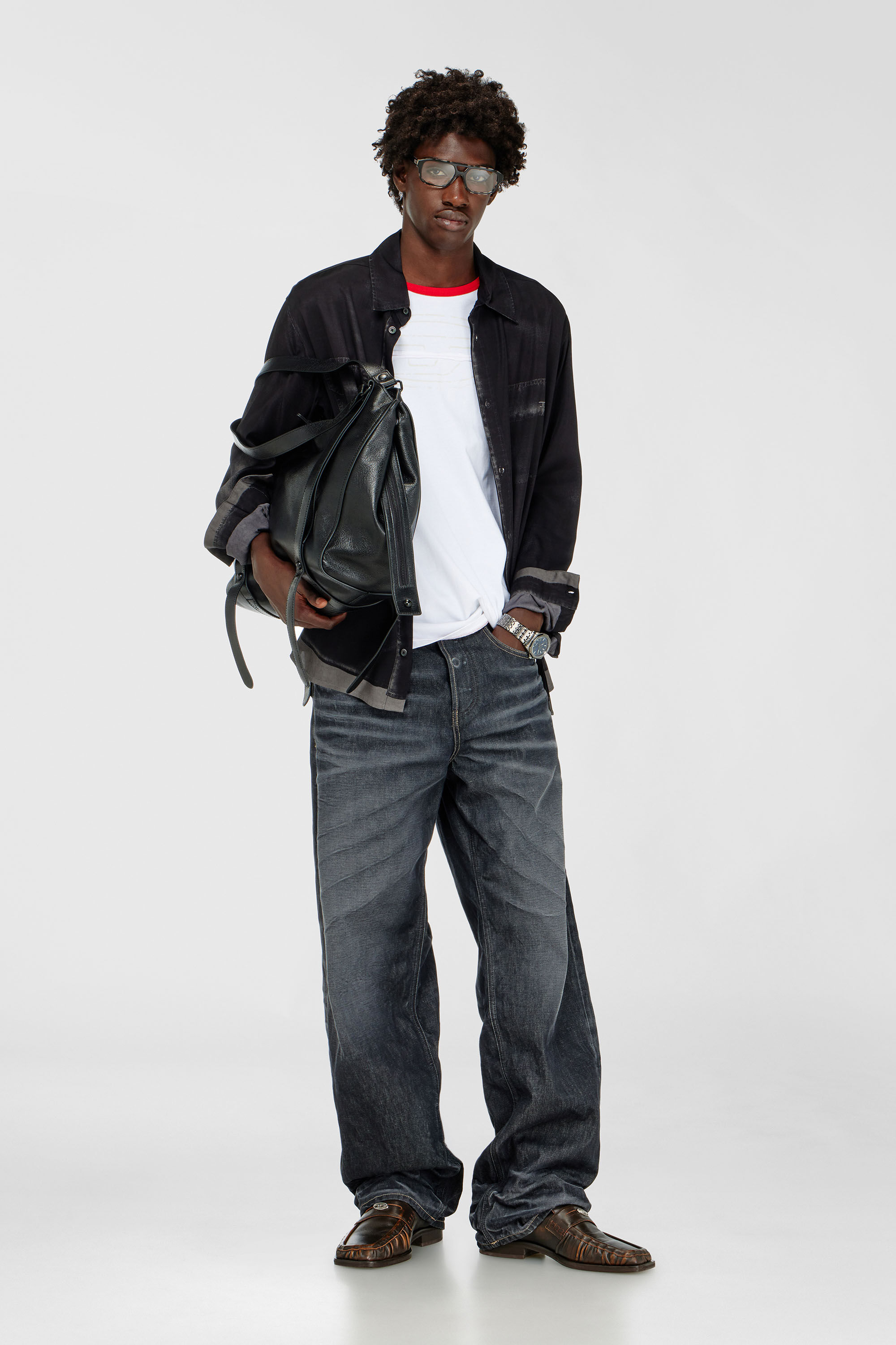 Diesel - T-ADJUST-CUT-OD, Camiseta con Oval D seccionado Hombre in Blanco - 1