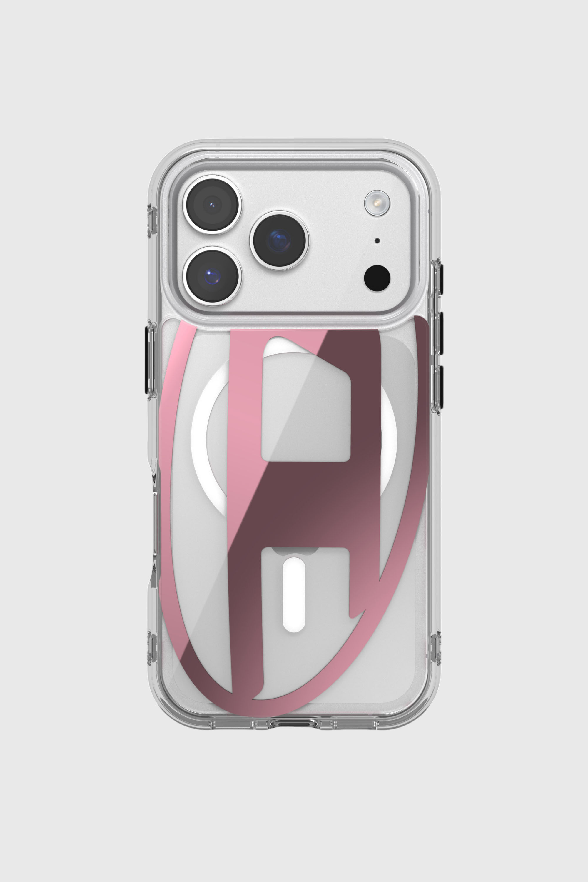 Diesel - 60421 AOP CASE, Funda met&aacute;lica Oval D con Magsafe para iPhone 17 Pro Unisex in Rosa - 2