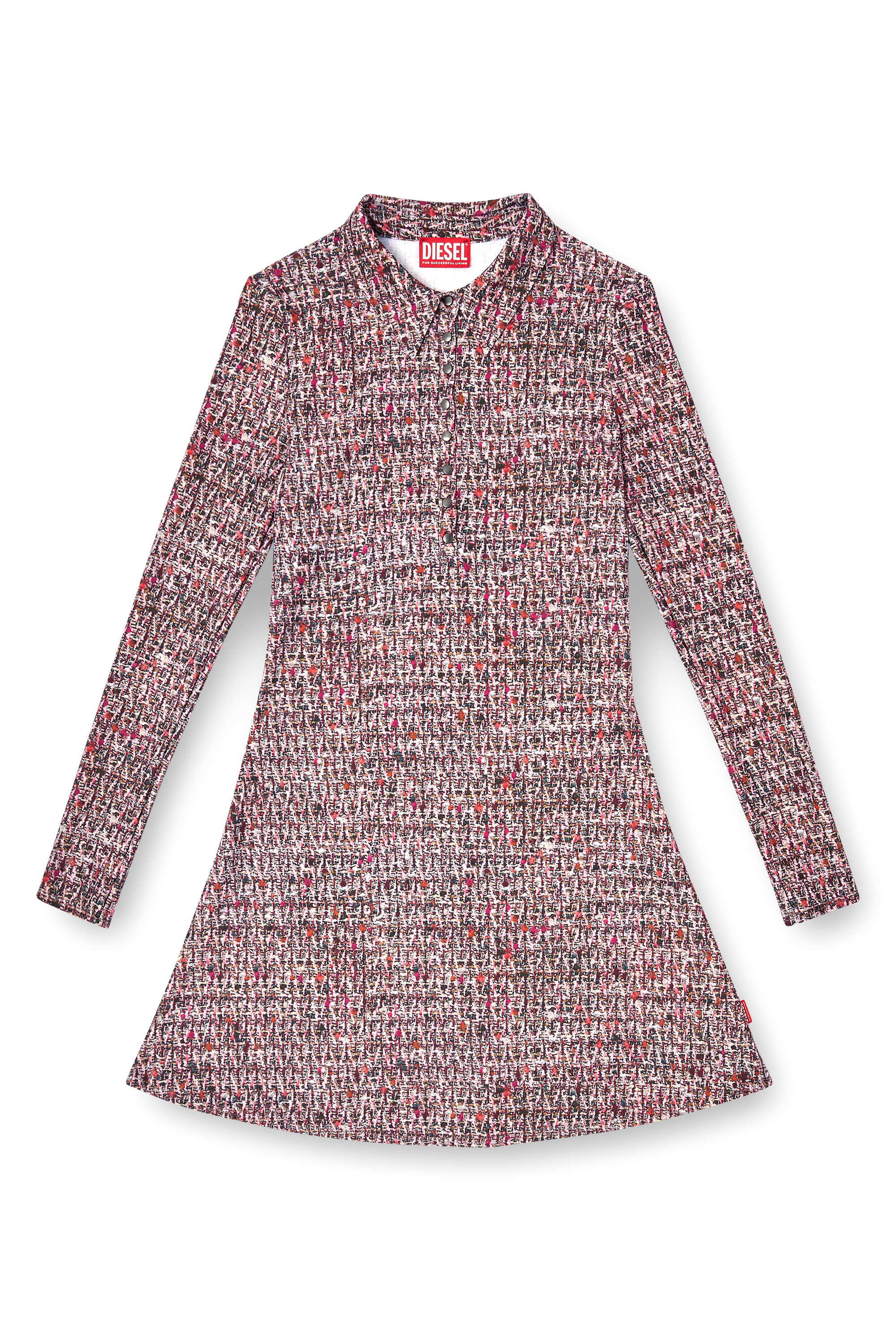 Diesel - D-POLYNA, Vestido de lycra con estampado de bouclé Mujer in Rosa - 2