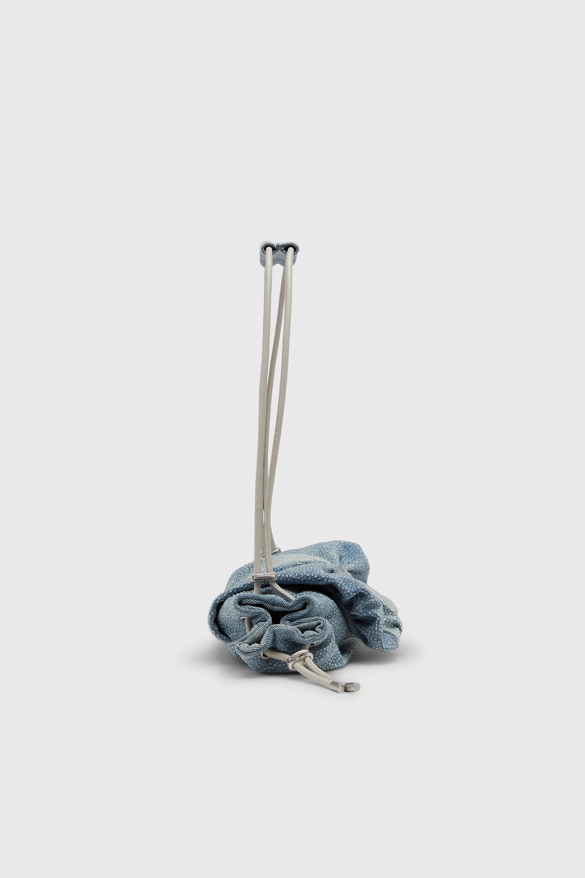 Diesel - SCRUNCH-D SHOULDER S, Scrunch-D - Bolso de hombro denim con cristales transparentes Mujer in Azul marino - 5