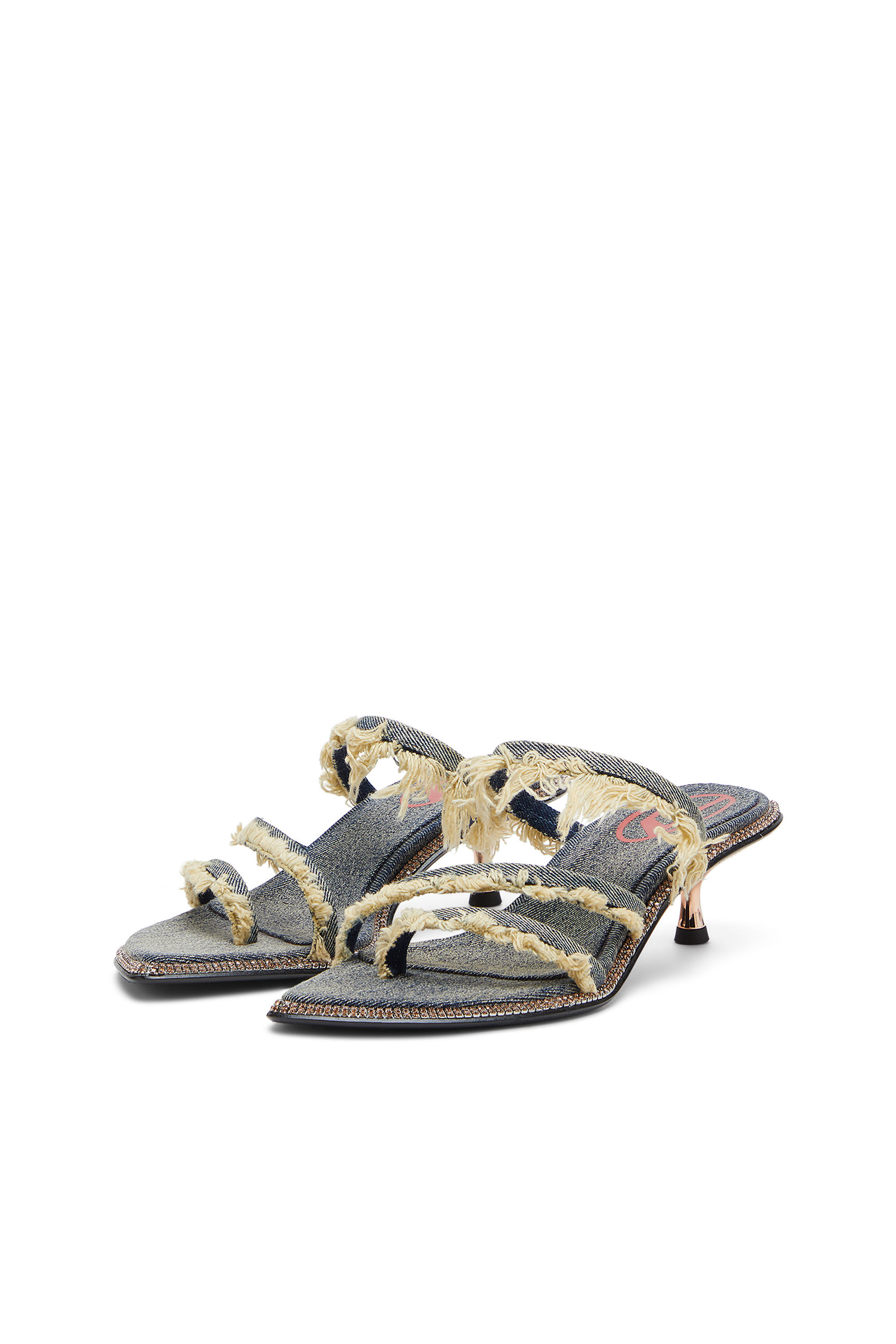 Diesel - D-HAVANNA KITTIE, D-Havanna Kittie-Mules de denim deshilachado con cristales Mujer in Azul marino - 8